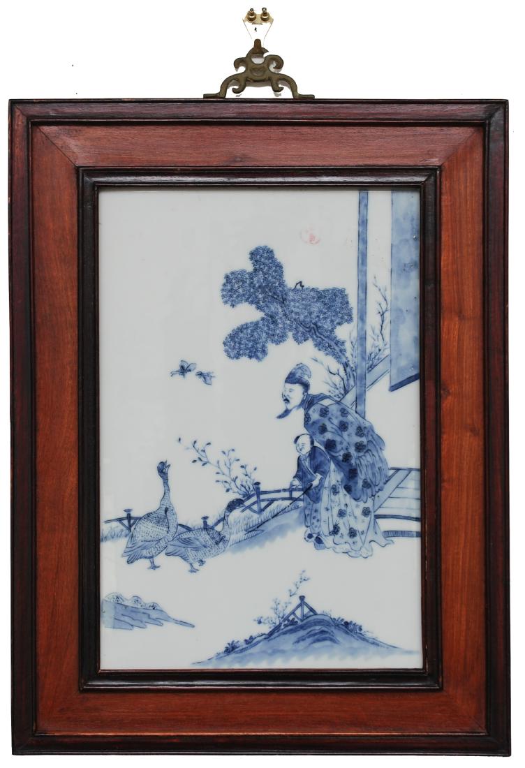 Chinese Blue & White Plaque, 19th Century (1 of 3)