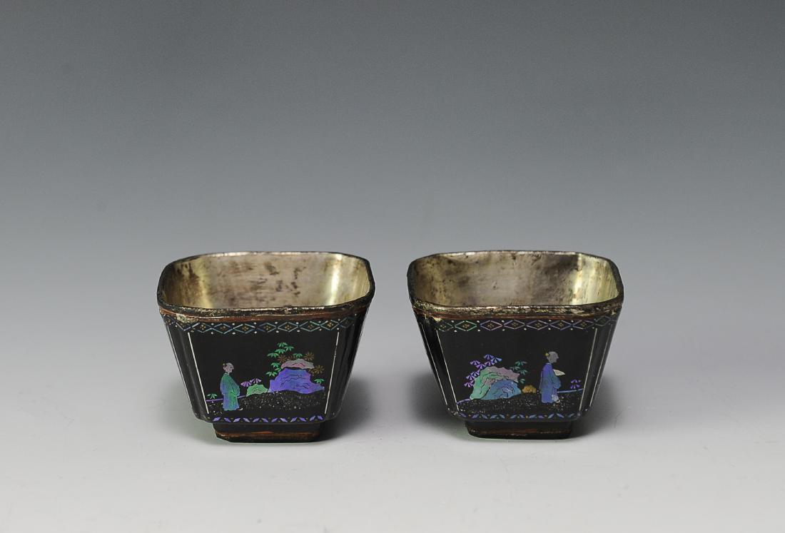 Pair of Lacquer Cups Inlaid w/ Shell, 17th Century (1 of 5)