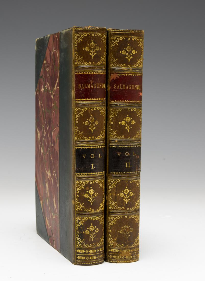Salmagundi Vols. I & II, W. Irving, Longworth 1820: Set of books: Salmagundi; or, The Whim-Whams and Opinions of Launcelot Langstaff, Esq. and Others, [Washington Irving], 3rd edition, published by Thomas Longworth and Co, New York, 1820, Volumes 1 & 2