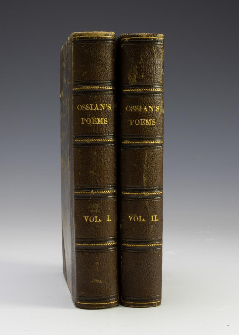 Poems of Ossian Vol. I & II Sidney's Press, 1806: Set of books: The Poems of Ossian The Son of Fingal, Trans. by James McPherson, published by Sidney's Press for Evert Duyckinck and James & Thomas Ronalds, New Haven, 1806, Volumes 1 & 2, pp i-306, pp
