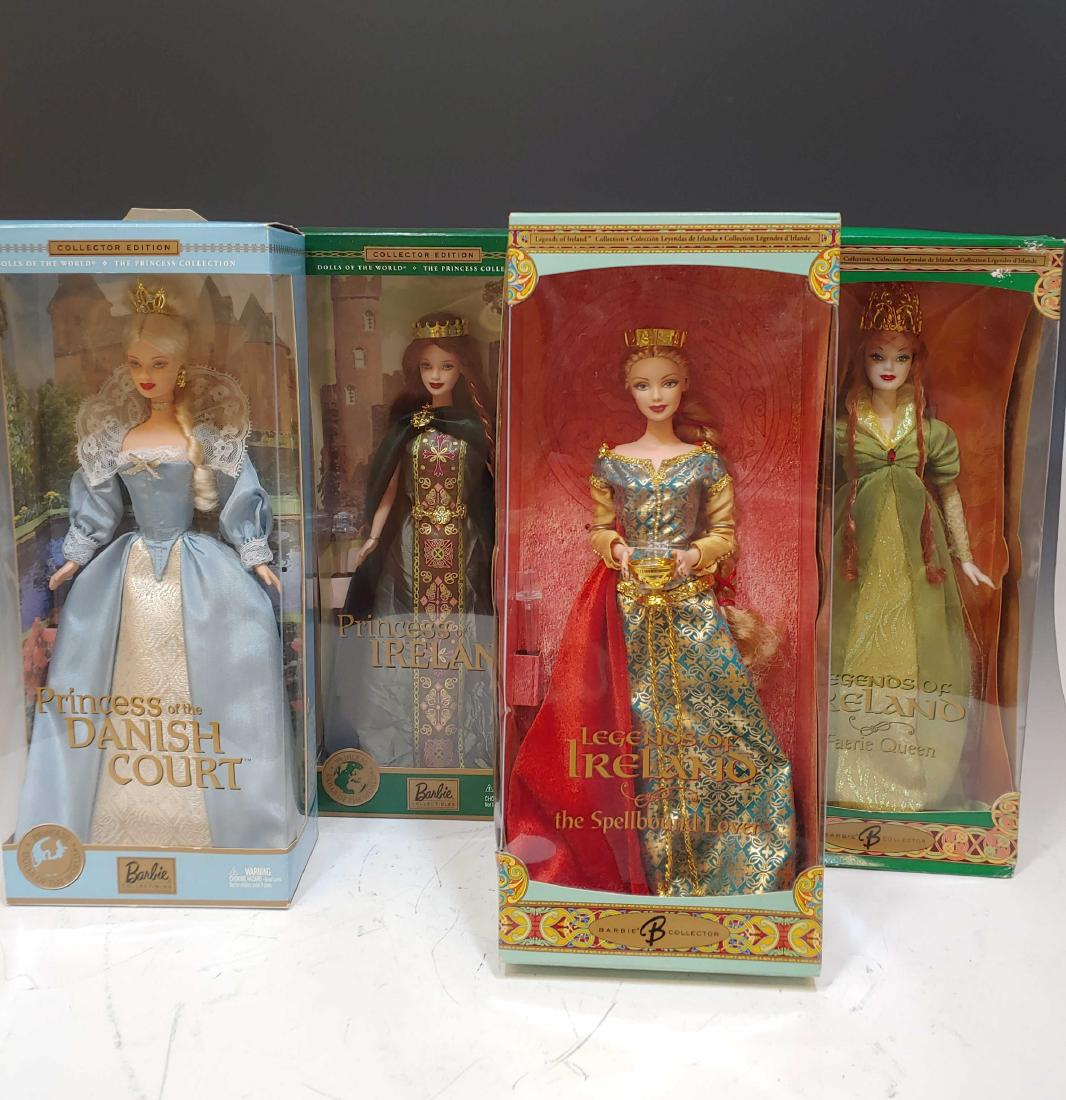 (4) MIB Mattel Ireland and Danish Princess Barbies: (4) MIB Mattel Ireland and Danish Princess Barbies: Includes a) 2002 Princess of the Danish Court from Dolls of the World; b) 2001 Princess of Ireland from Dolls of the World; c) 2004 Spellbound Lover