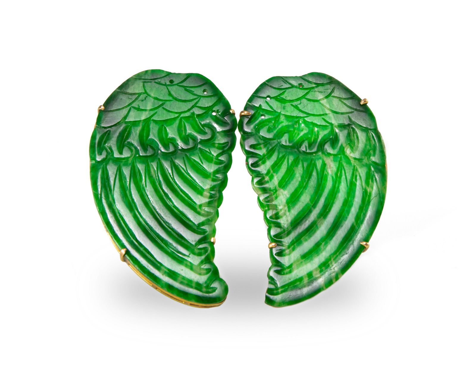 Pair of Chinese Jadeite Earrings, 19th Century (1 of 3)