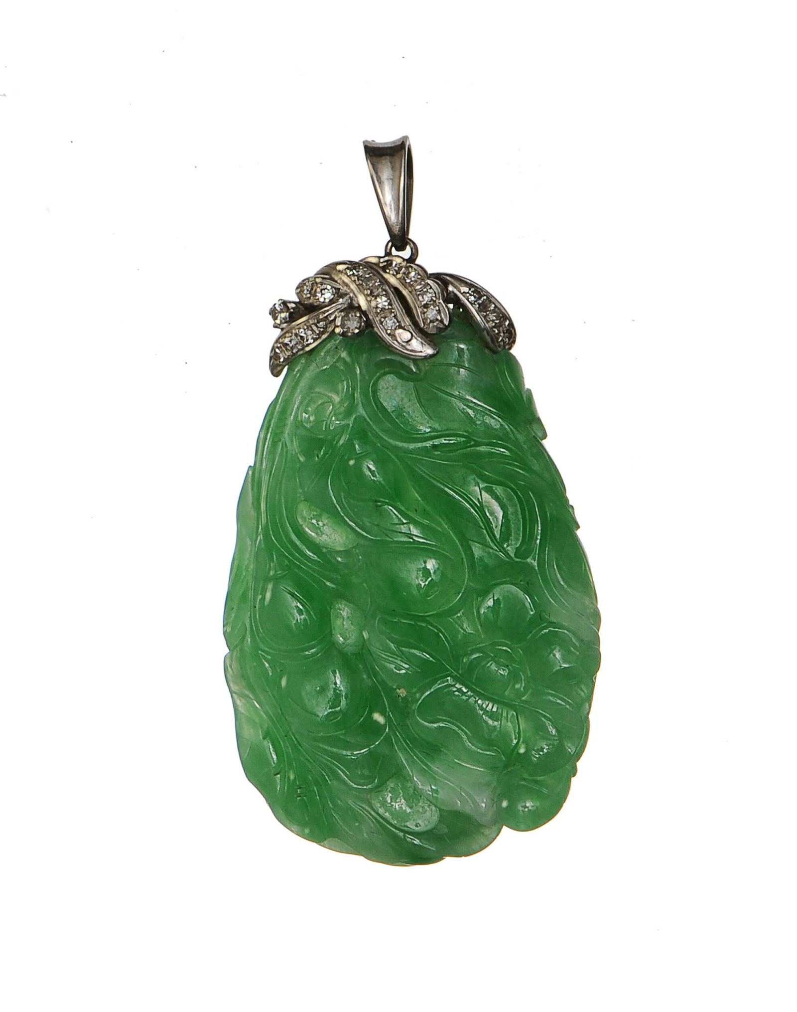 Chinese Jadeite Carving Pendant, 19th Century (1 of 2)