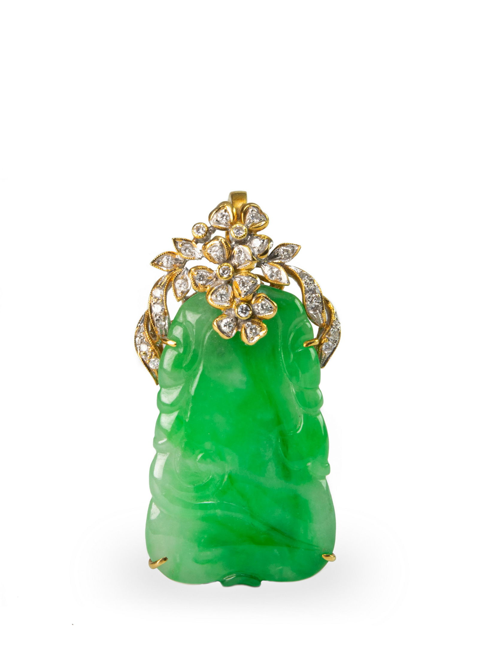 Chinese Jadeite & Diamond Pendant, Early 20th Century (1 of 6)