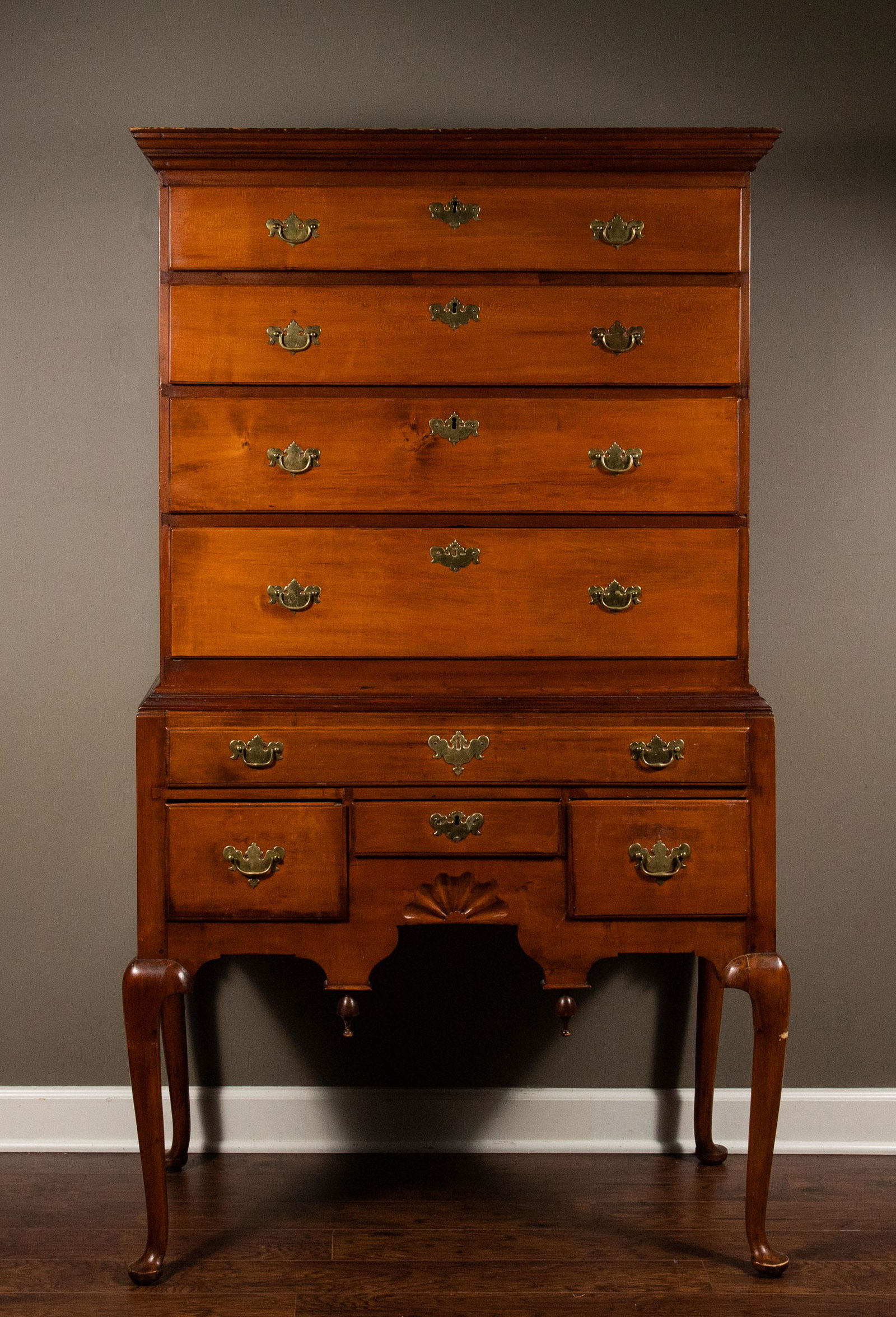 American Maple Queen Anne Highboy Circa 1780 Oct 19 2019