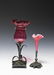 (2) Victorian Silver Plate & Glass Vases