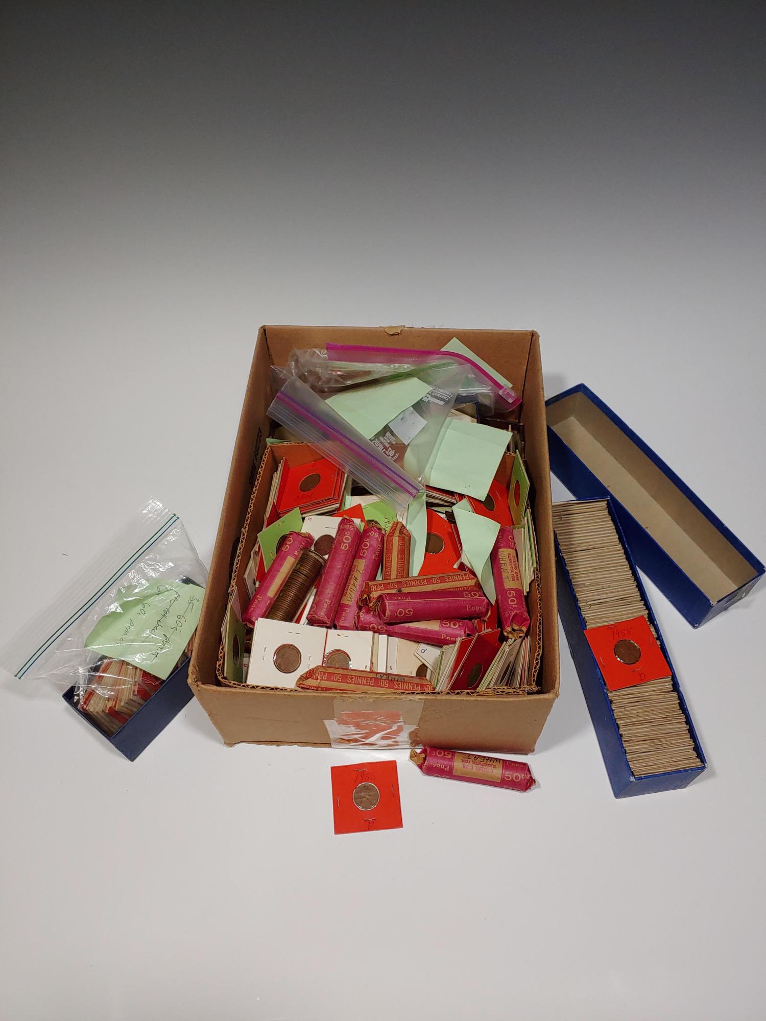 (1534) Lot of 1228 Wheat & 306 1960's Pennies: (1534) lot of 1228 wheat & 306 1960's pennies. Includes: 11 rolls of unsorted wheats, five from the tees, eight from the 20's, 36 for the 30's, 87 from the 40's and 401 from the 50's (may have a few n