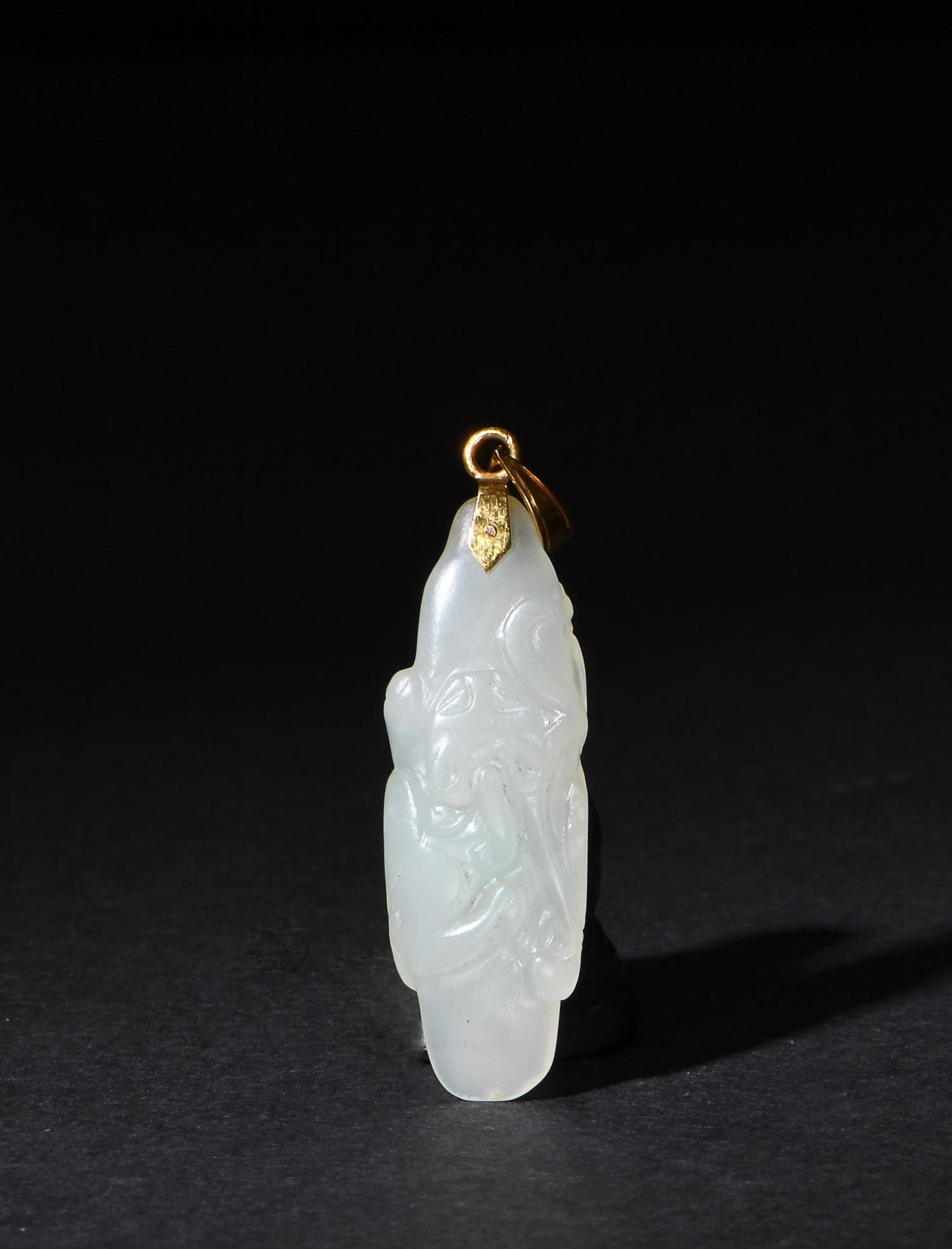 White Jade Carved Chilong Toggle, 18th Century (1 of 2)