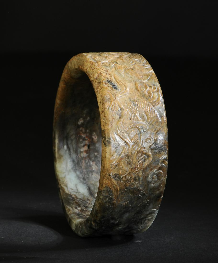 Jade Bangle with Dragons and Tiger, Ming Dynasty (1 of 7)