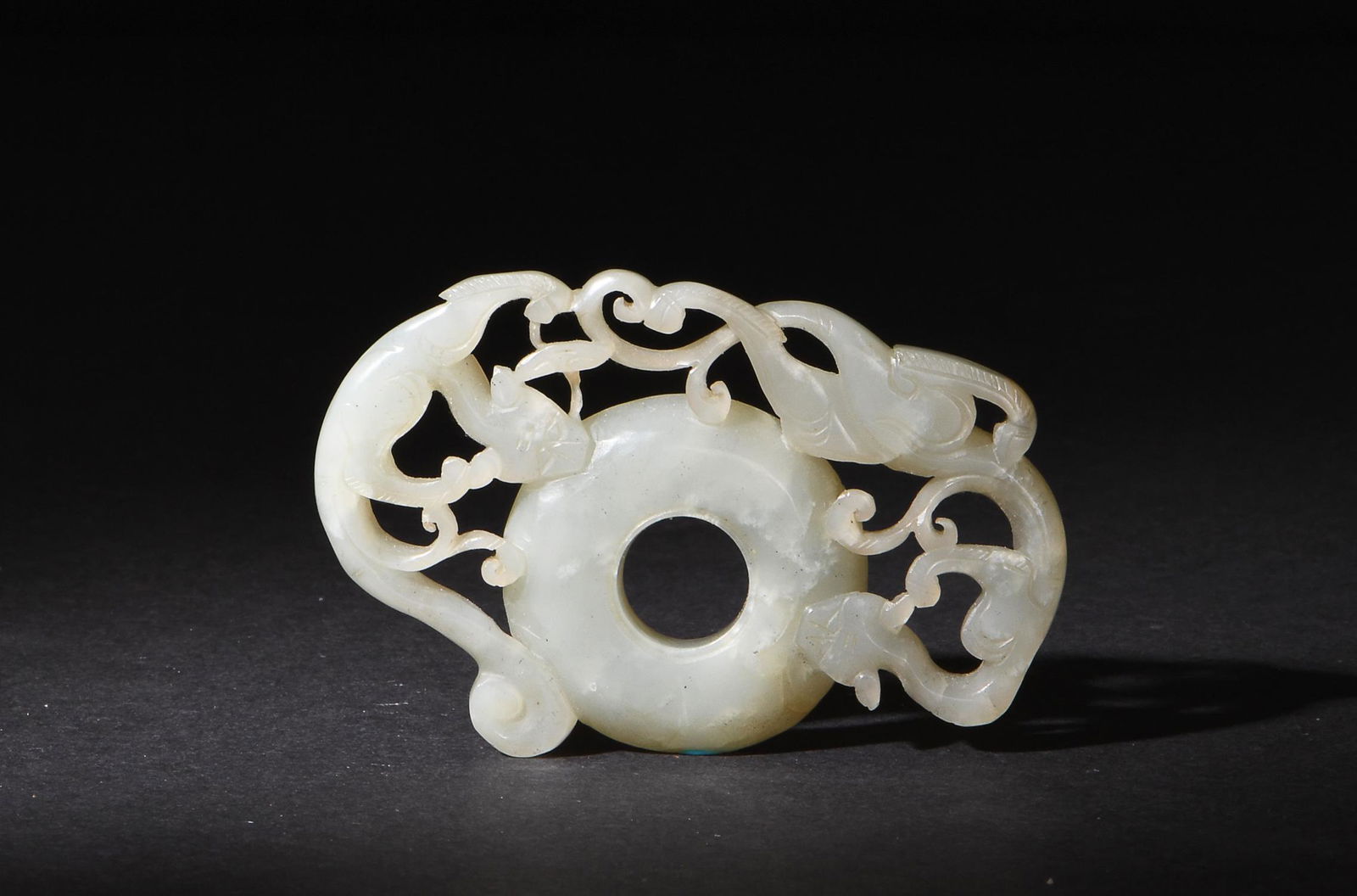 White Jade Plaque with Bi and Chilongs, Ming (1 of 2)