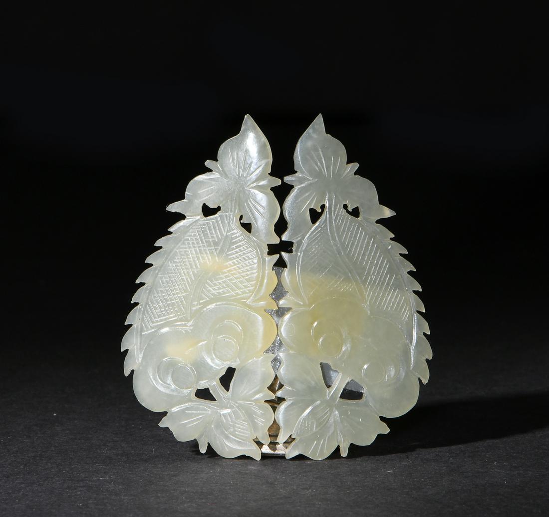 Chinese Pair of Jade Pierced Plaques, 19th Century (1 of 2)