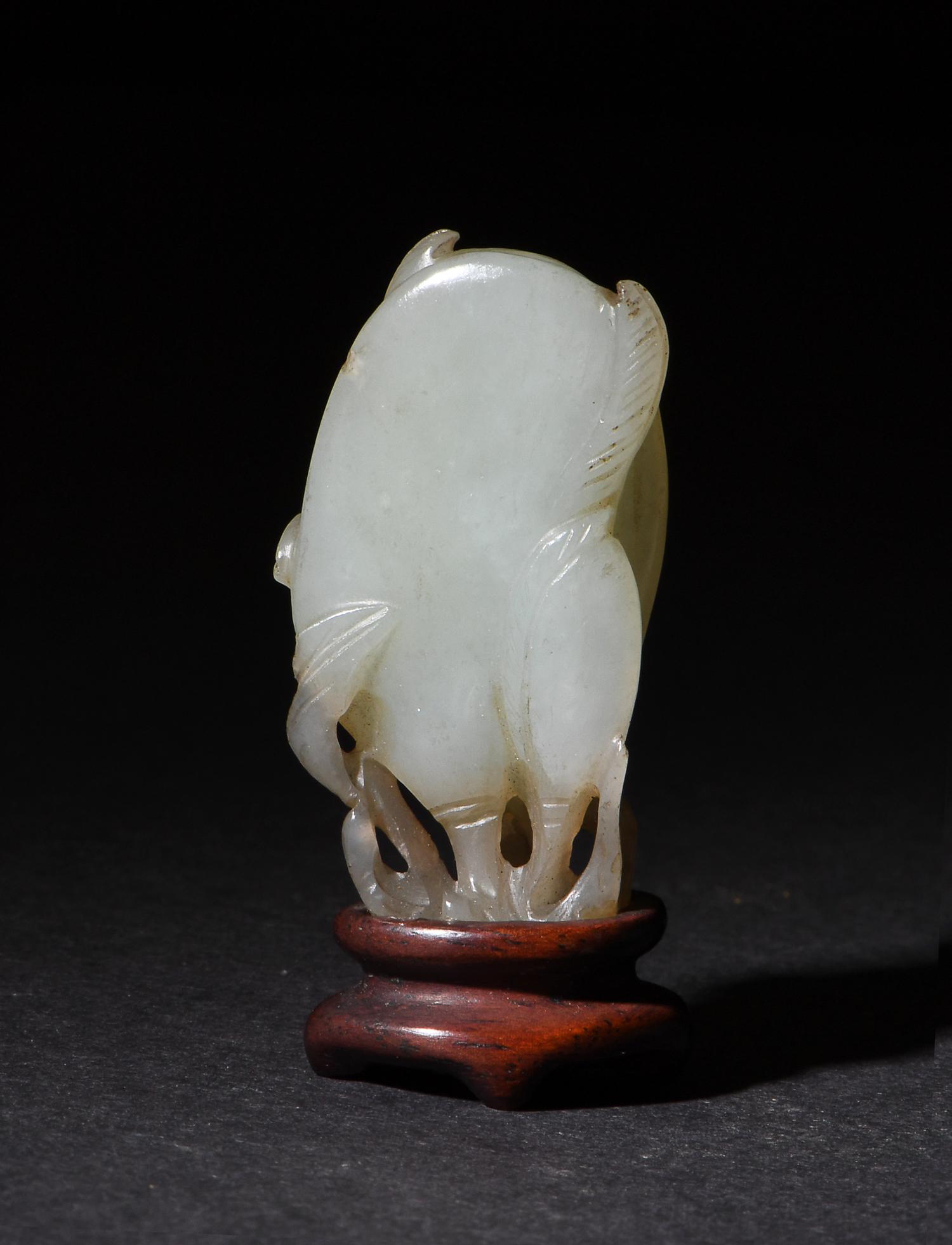 Chinese White Jade Fruit withHardwood Stand, 19th (1 of 4)