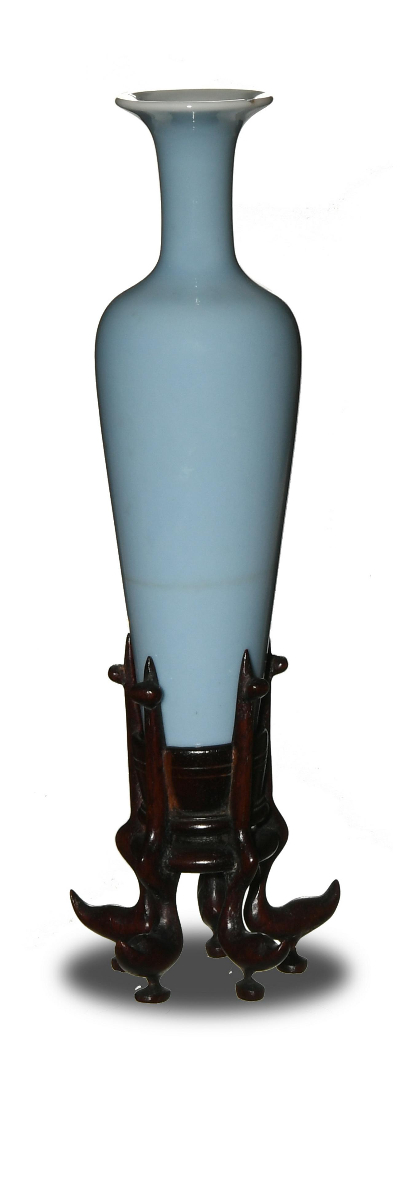 Chinese Clair de Lune Vase with Stand, Late 19th (1 of 4)