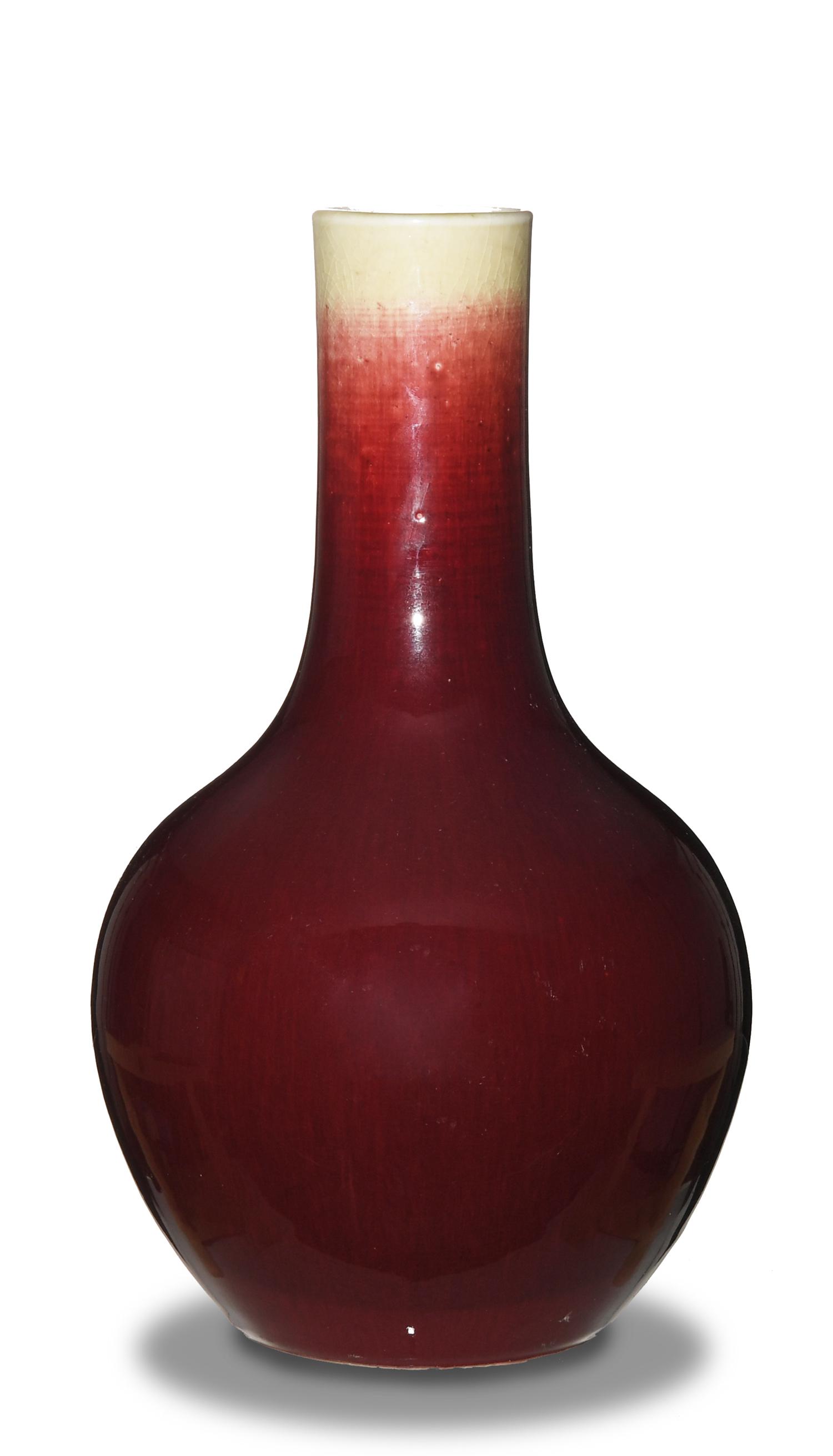 Chinese Red Glazed Long Necked Vase, 19th Century (1 of 7)
