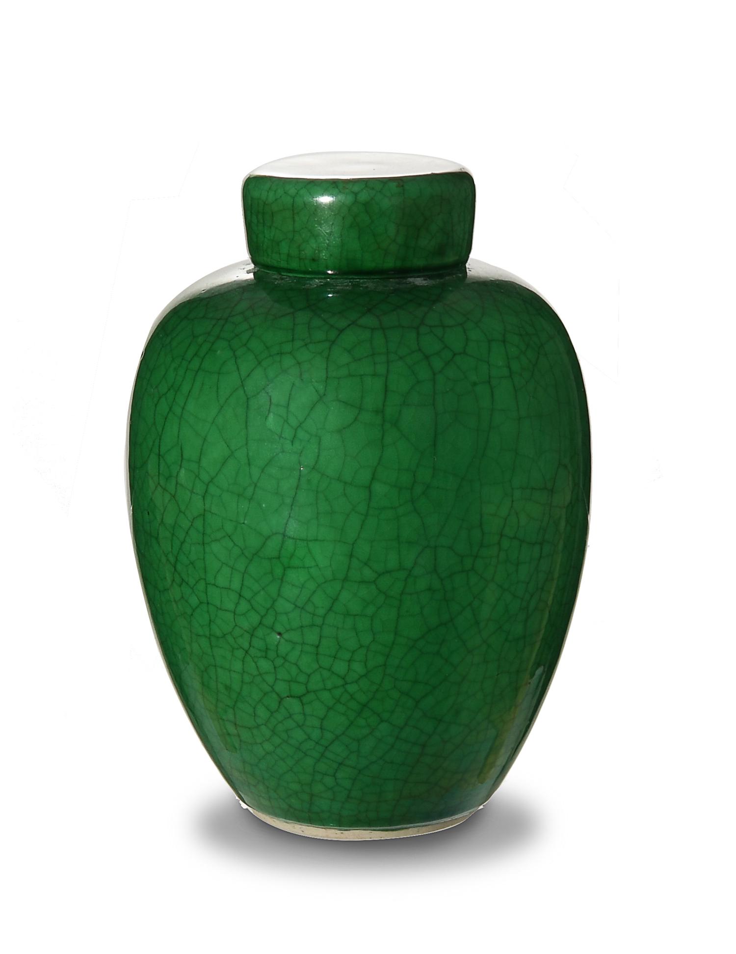 Chinese Green Ge Glazed Covered Jar, 19th Century (1 of 7)