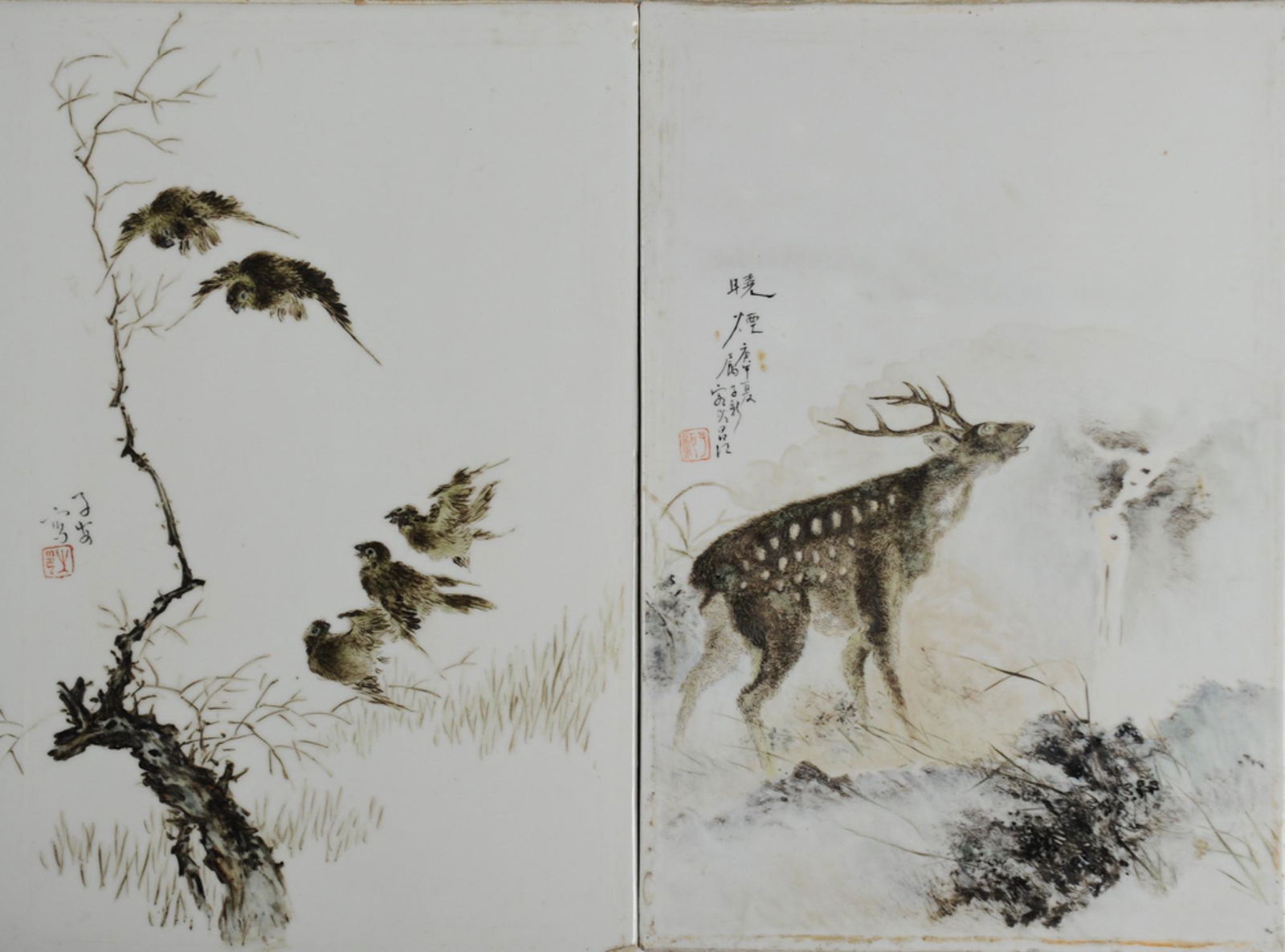 Pair of Porcelain Plaques, Duan Zian, Republic (1 of 14)