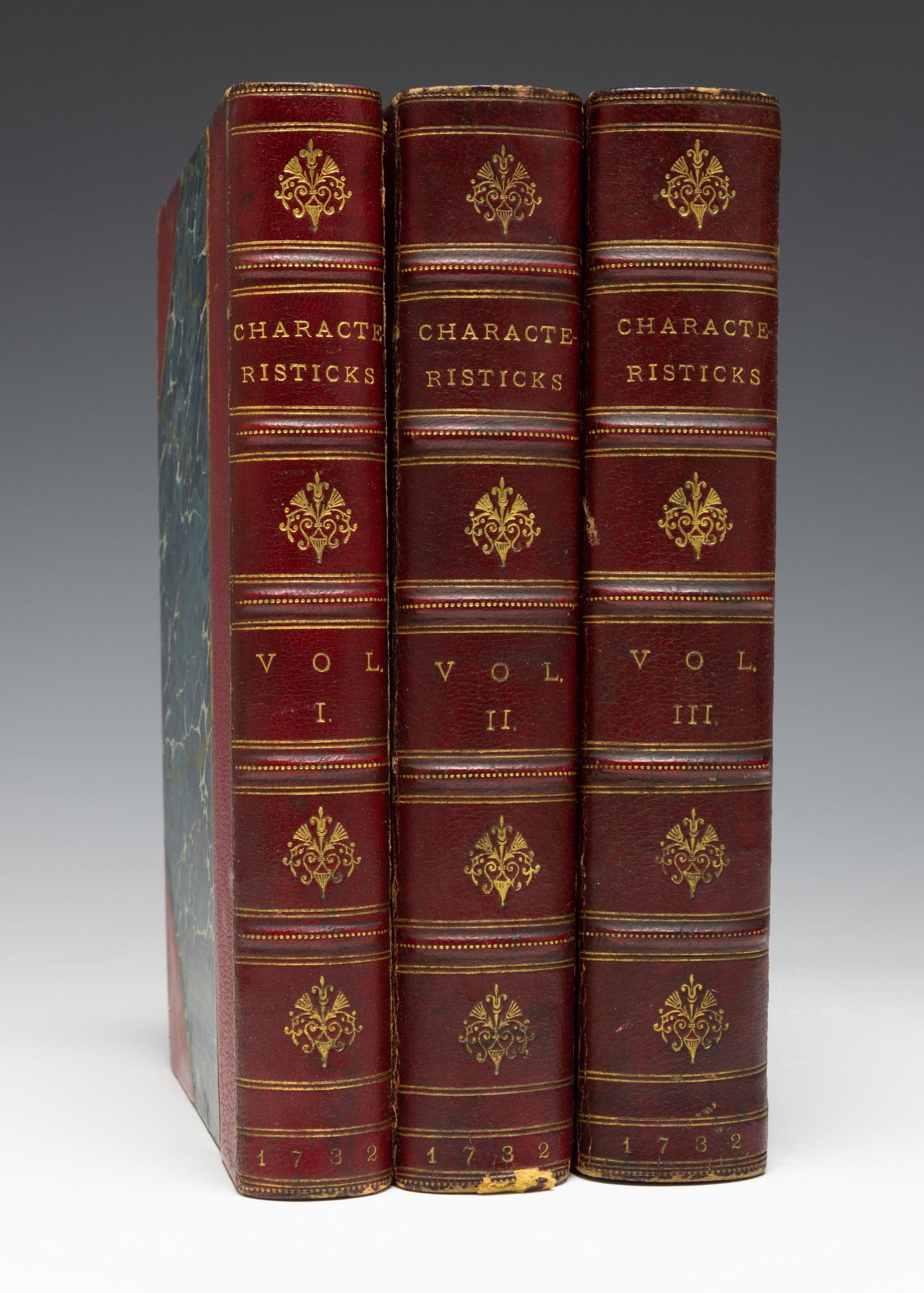 Characteristicks of Men Vol. 1, II, III 1728: Characteristics of Men, Manners, Opinions, Times In Three Volumes by the Right Honourable, Anthony, Earl of Shaftesbury [Anthony Ashley Cooper, 1671-1713, 3rd Earl of Shaftesbury], 4th edition, Vol. I