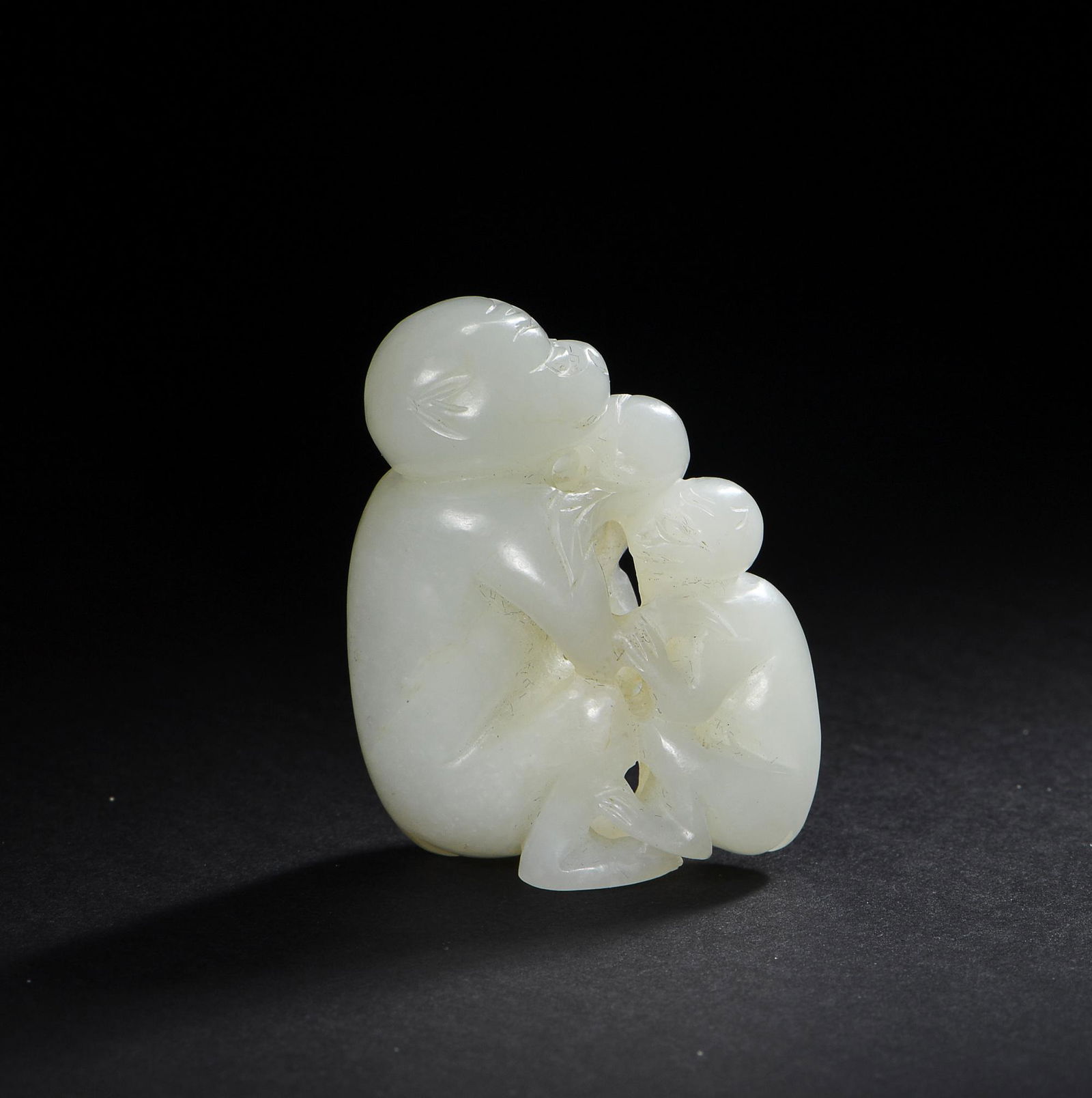 Chinese White Jade Monkey Carving, 18th Century (1 of 11)