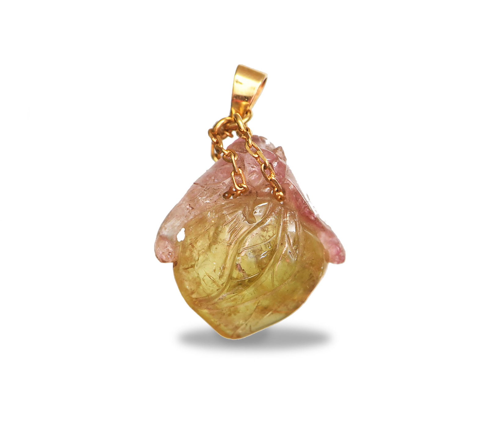 Chinese Watermelon Tourmaline Bat Pendant, 19th Century (1 of 8)