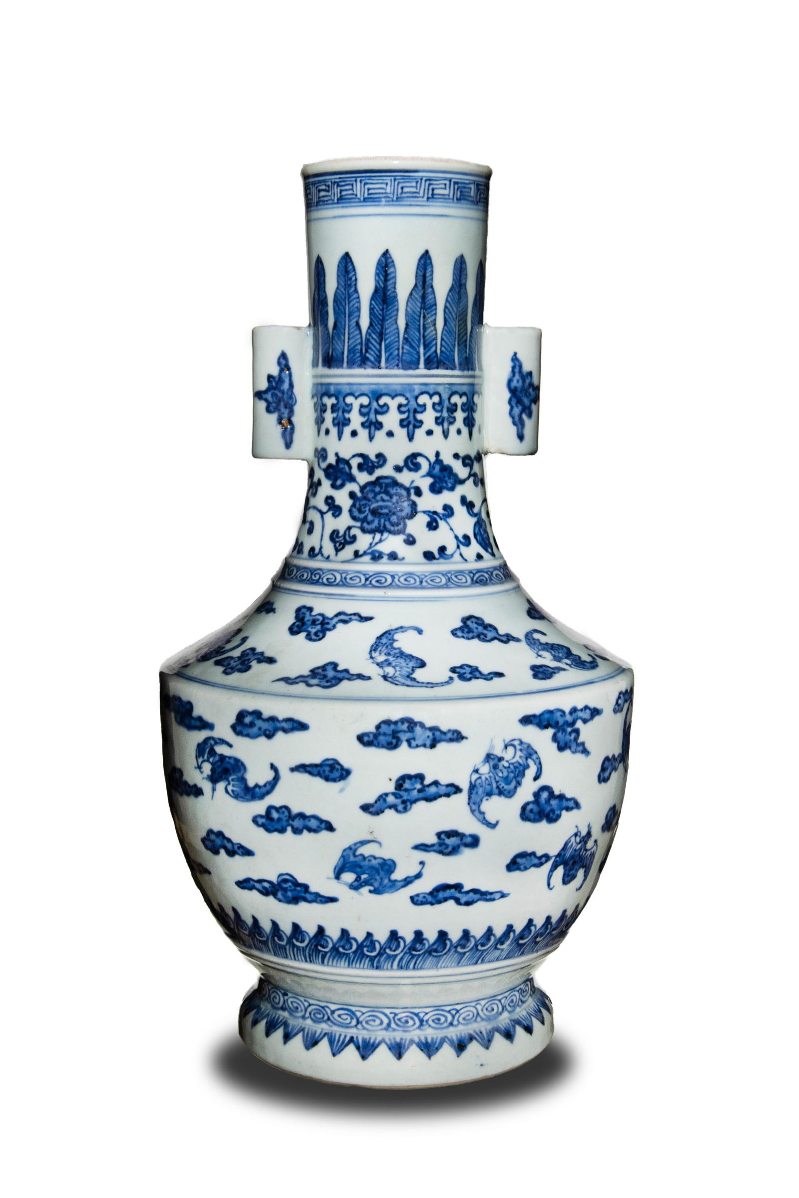 Chinese Blue and White Porcelain Vase, Qianlong (1 of 16)