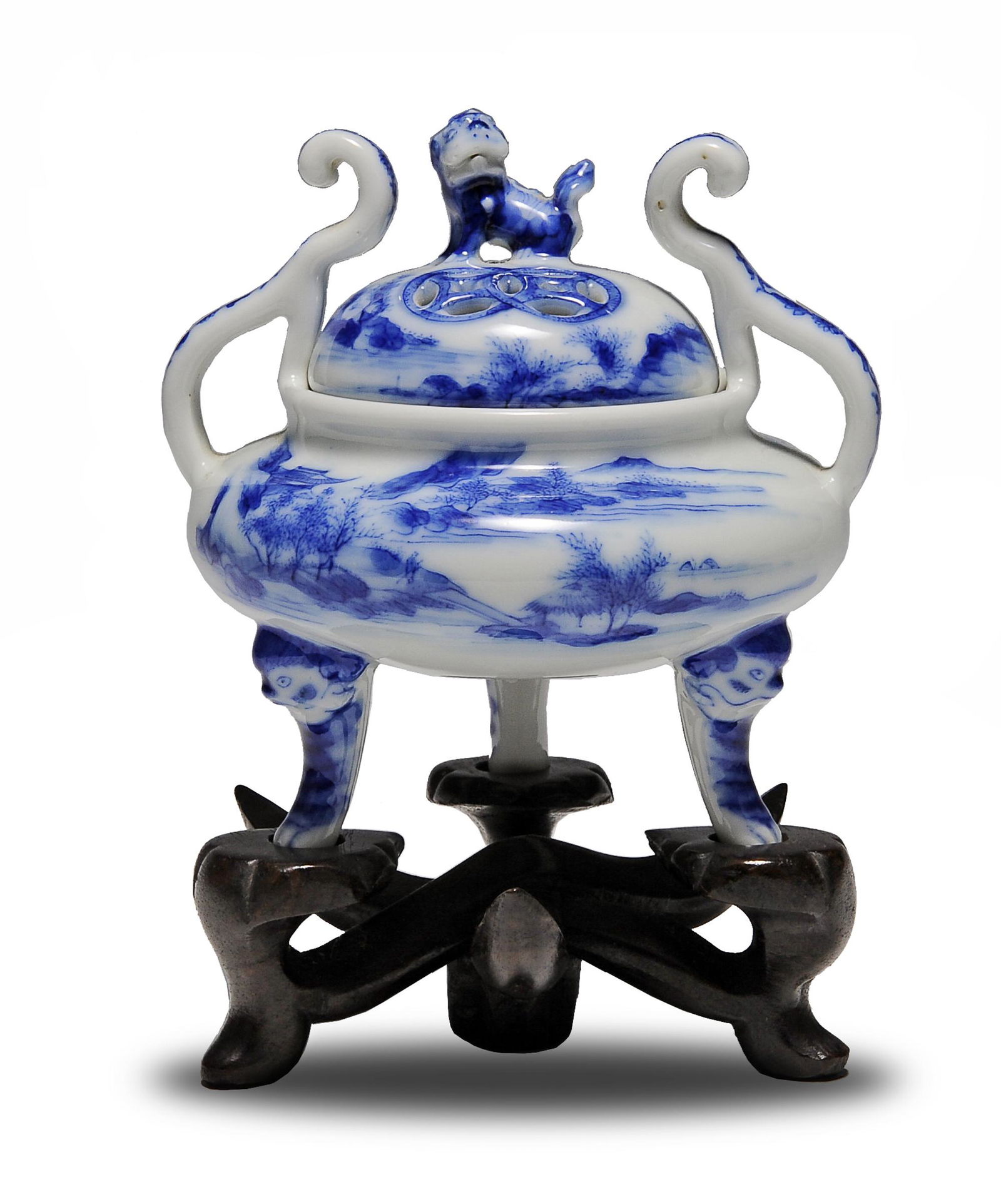 Chinese Blue & White Porcelain Censer, Republic (1 of 18)