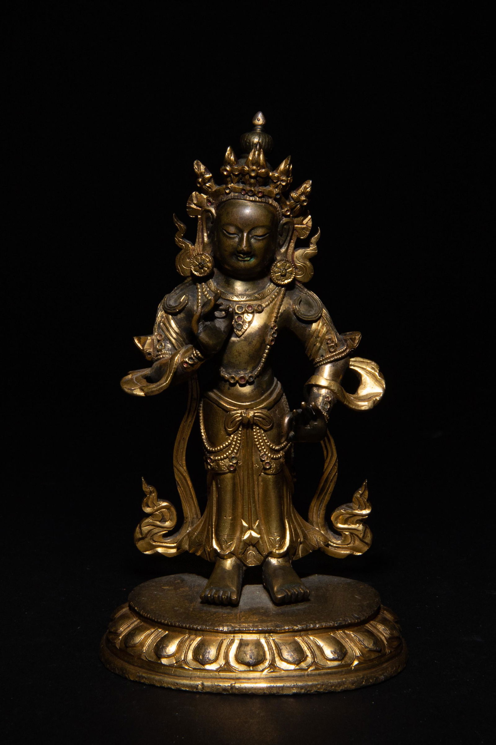 Gilt Bronze Standing Buddha, 18th Century (1 of 6)