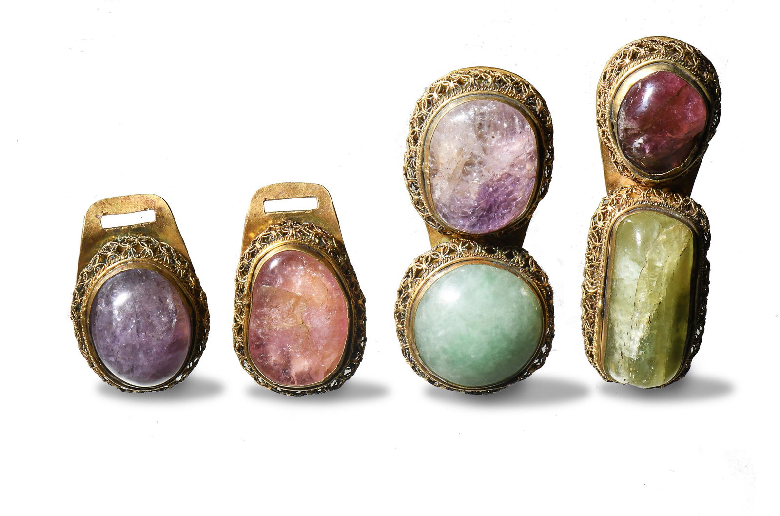 Set of Chinese Gilt Bronze Belt Hooks (1 of 5)