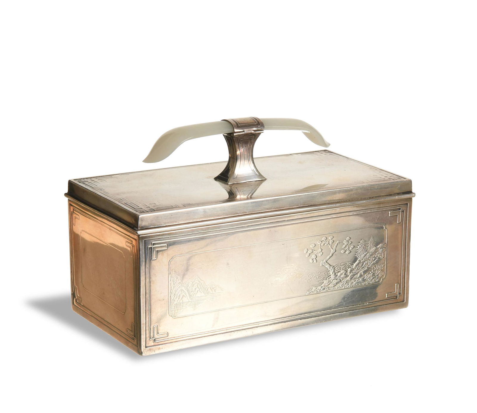 Sweetser Co. Sterling Silver Box with Jade Handle Oct 17, 2020