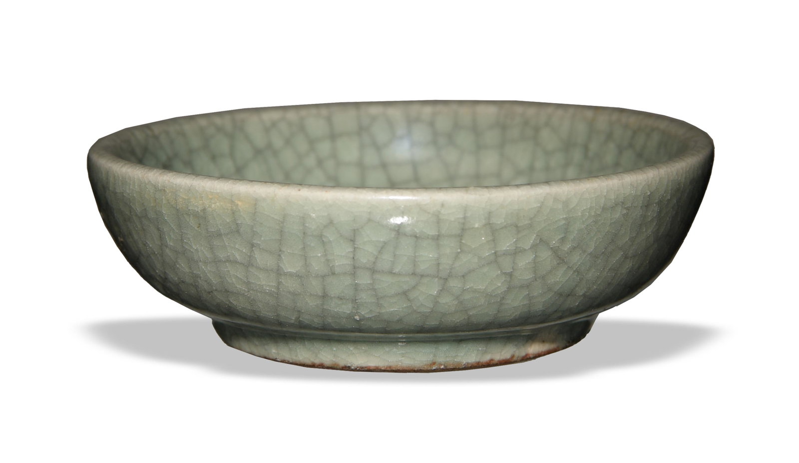 Chinese Blue Ge Glaze Brush Washer, 18th Century: A Chinese blue ge glaze brush washer dating from the 18th century. Dimensions are: 1 1/2 inches tall X 4 1/2 inches wide; 3.2 cm tall X 11.4 cm wide. All measurements are approximate.