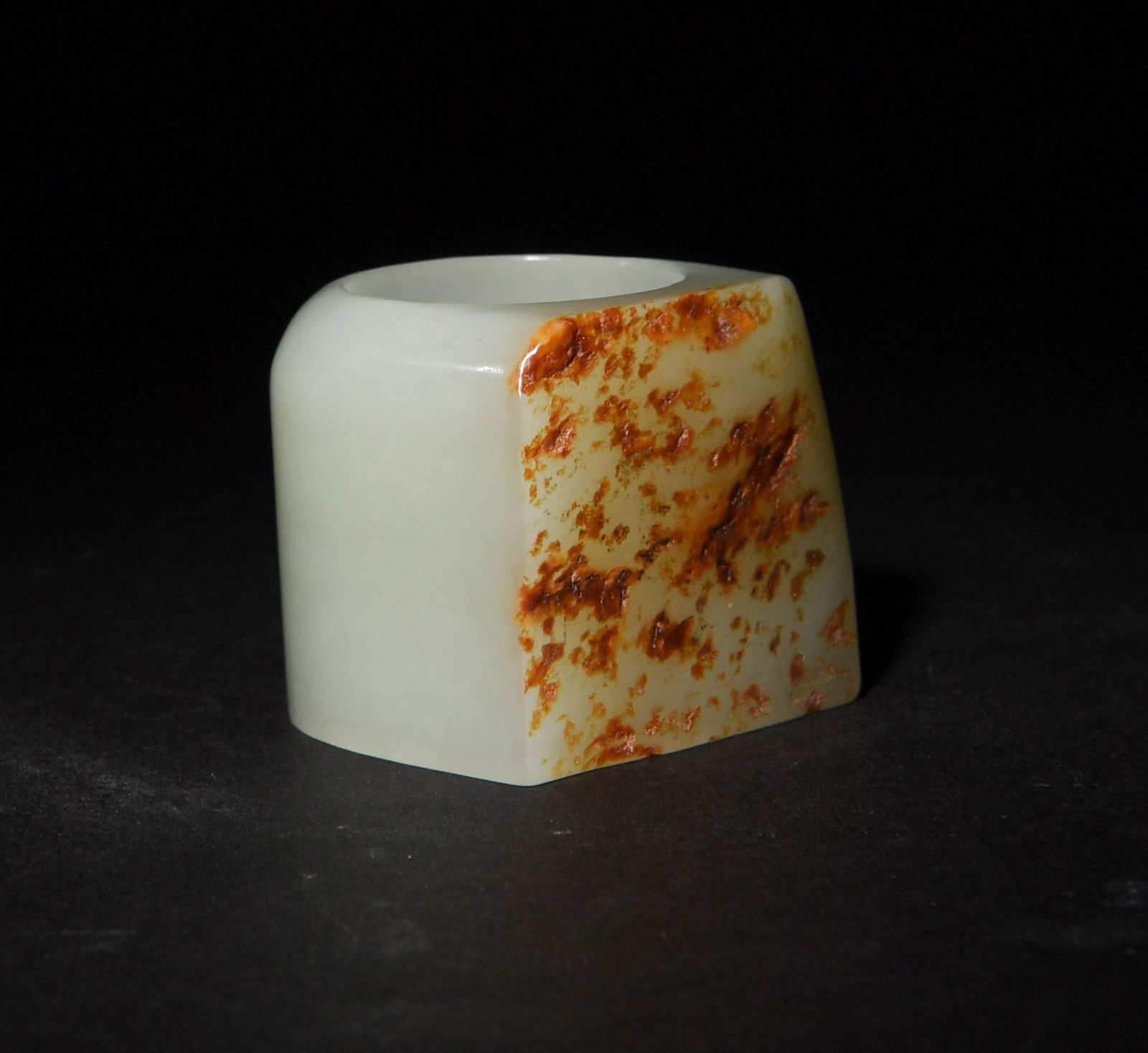 White Jade Archer's Ring with Brown Skin, 18th Century (1 of 3)