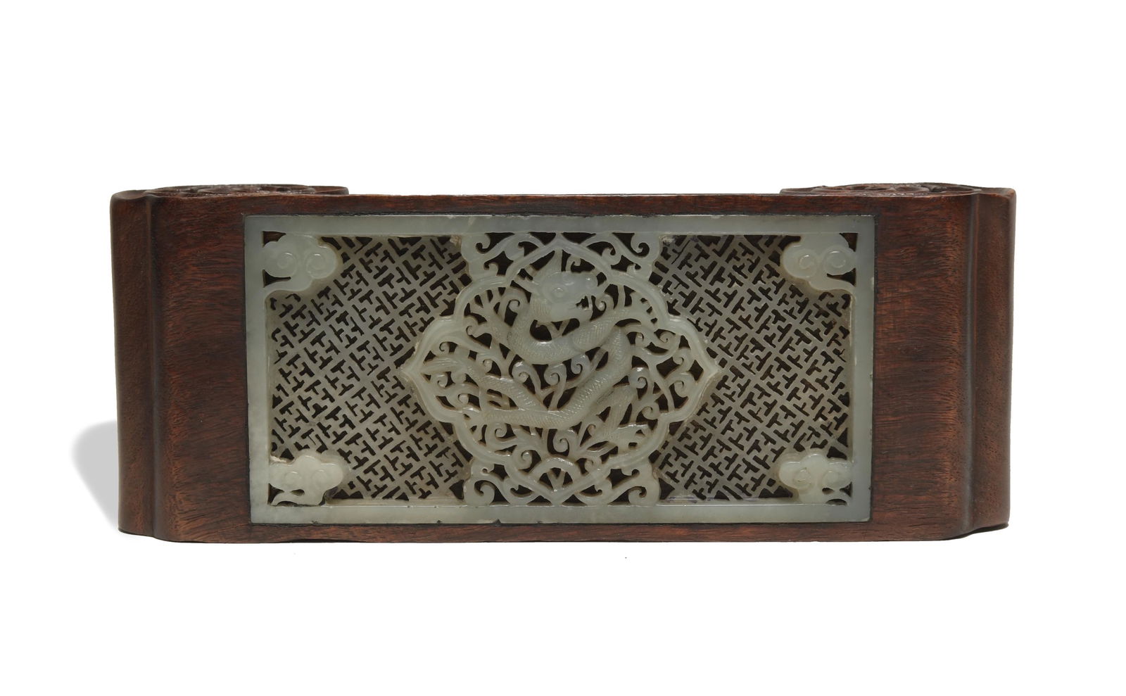 Hardwood Wrist Rest with Ming Dynasty Jade (1 of 7)