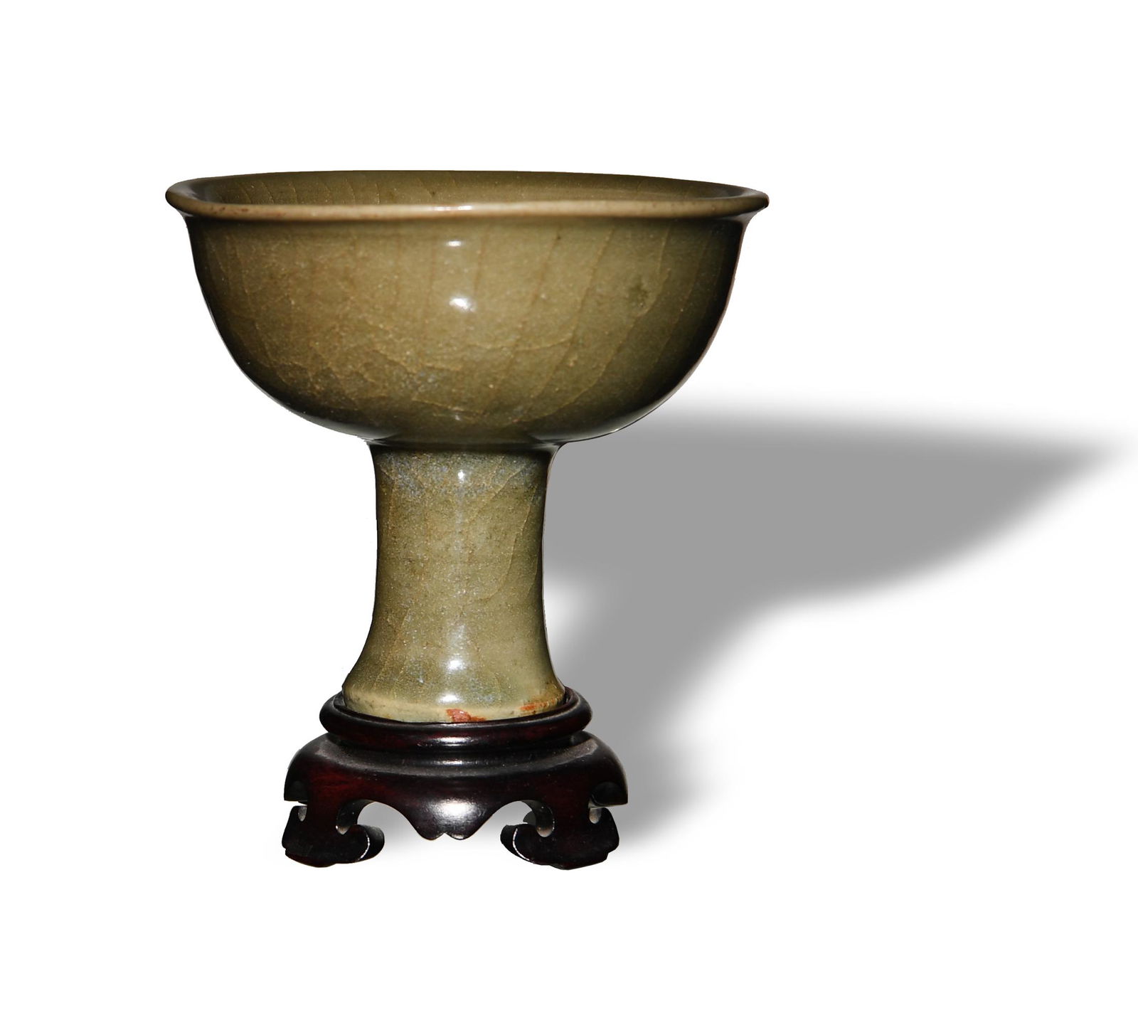 Chinese Celadon Longquan Stem Cup, Song or Yuan (1 of 6)