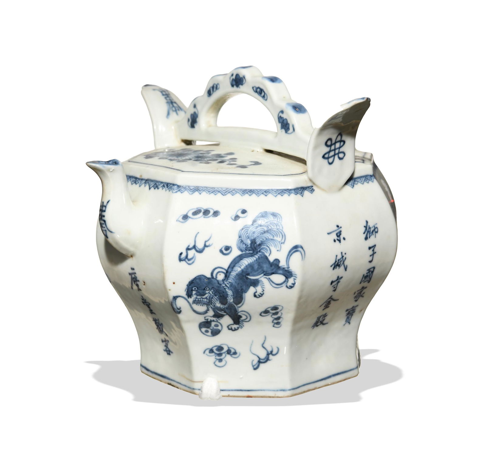 Chinese Giant Blue and White Teapot, 19th Century (1 of 9)