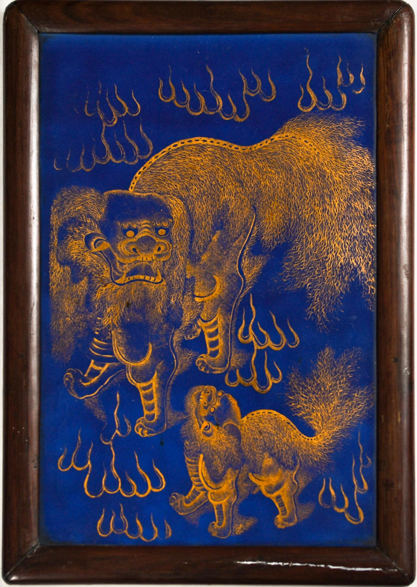 Chinese Blue Porcelain Plaque, Republic Period (1 of 3)