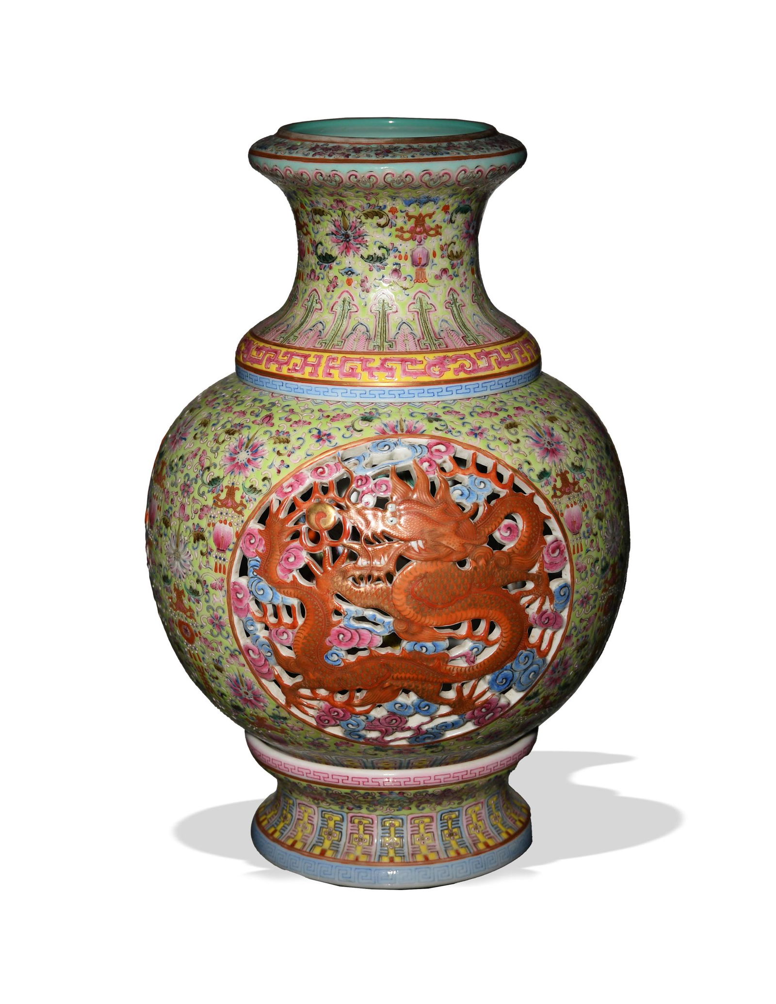 Chinese Famille Rose Rotating Vase, Republic (1 of 9)