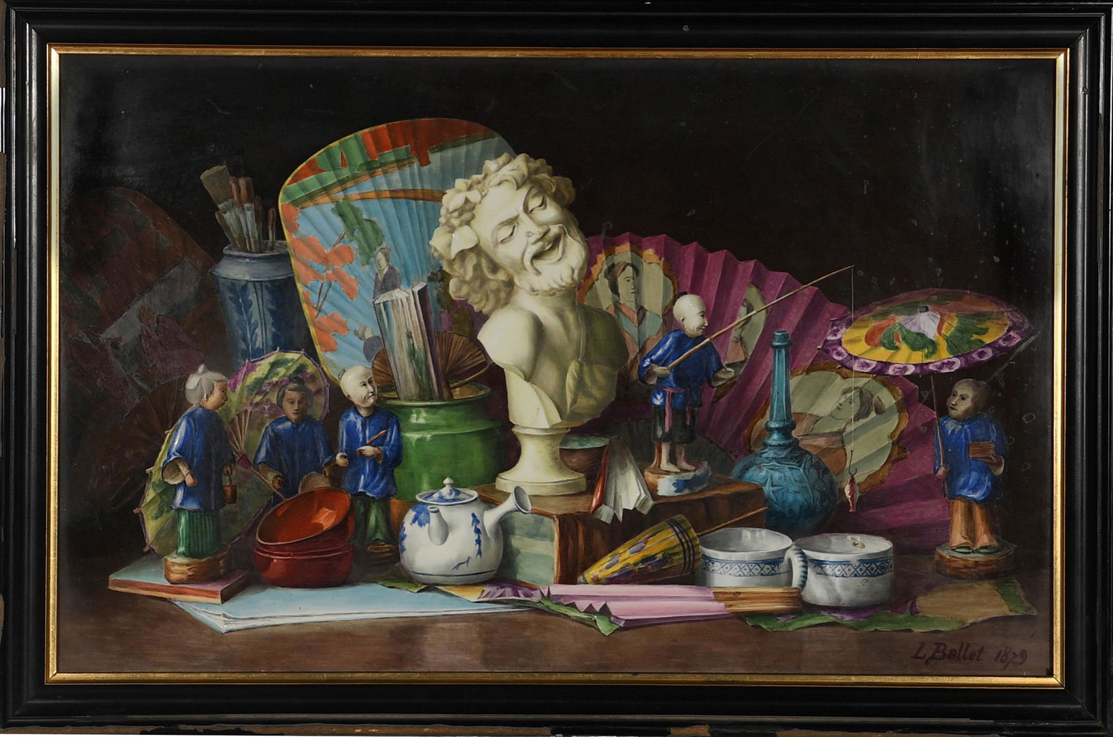 Painted Porcelain Plaque Still Life, L Ballet 1879 (1 of 5)