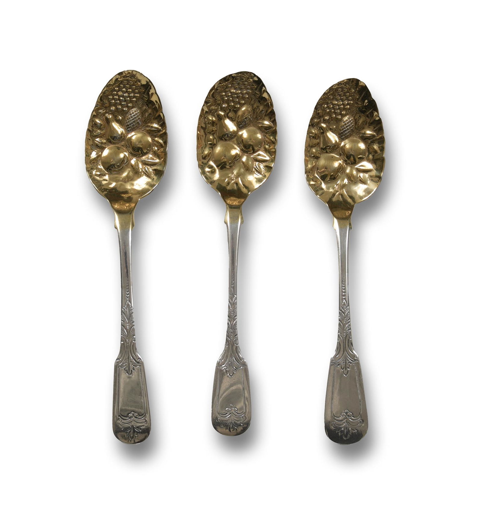 3 Georgian Sterling Berry Spoons, 1772, 1776, 1783 (1 of 7)