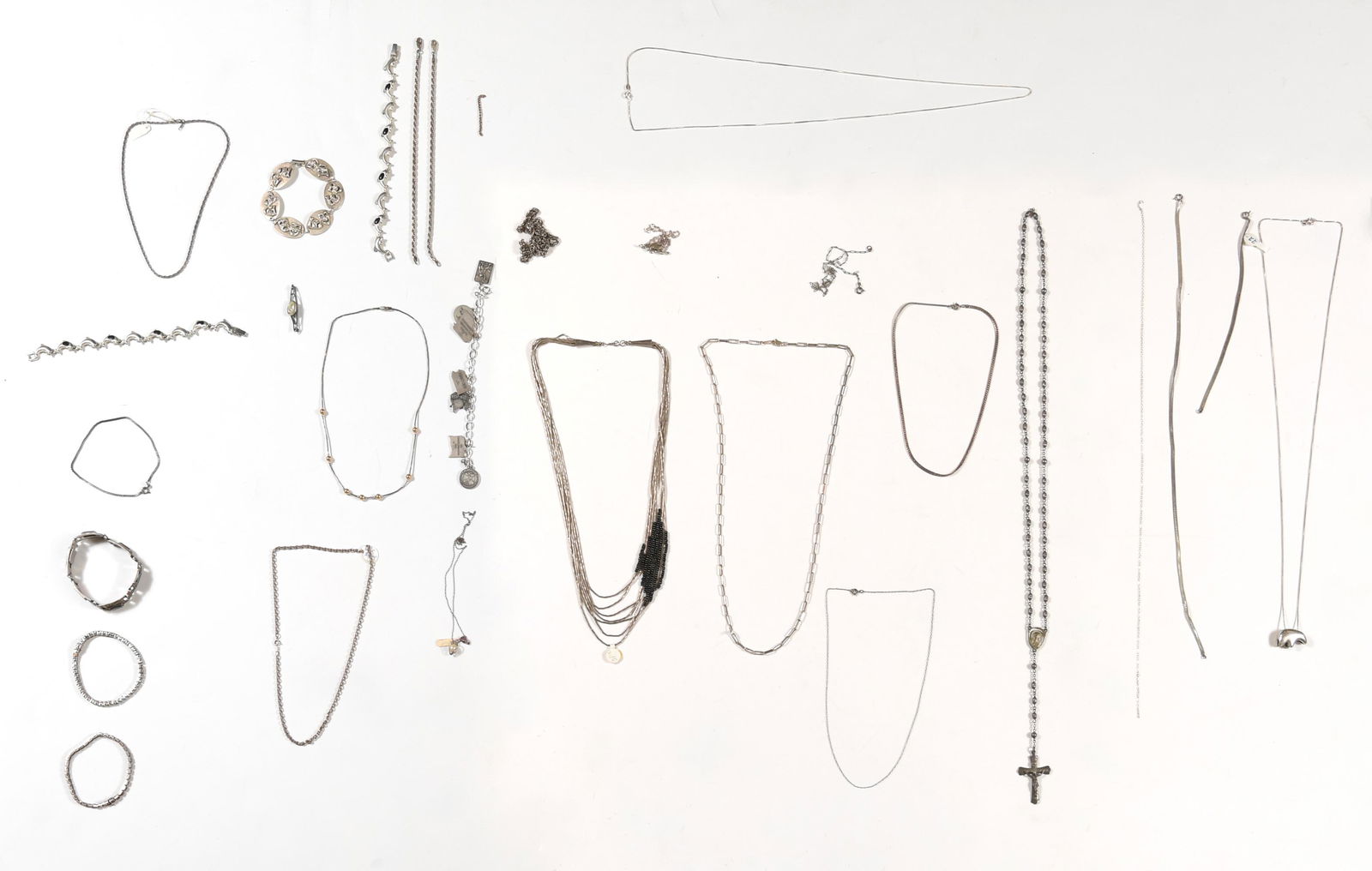 Lot of Sterling Bracelets and Necklaces (1 of 7)