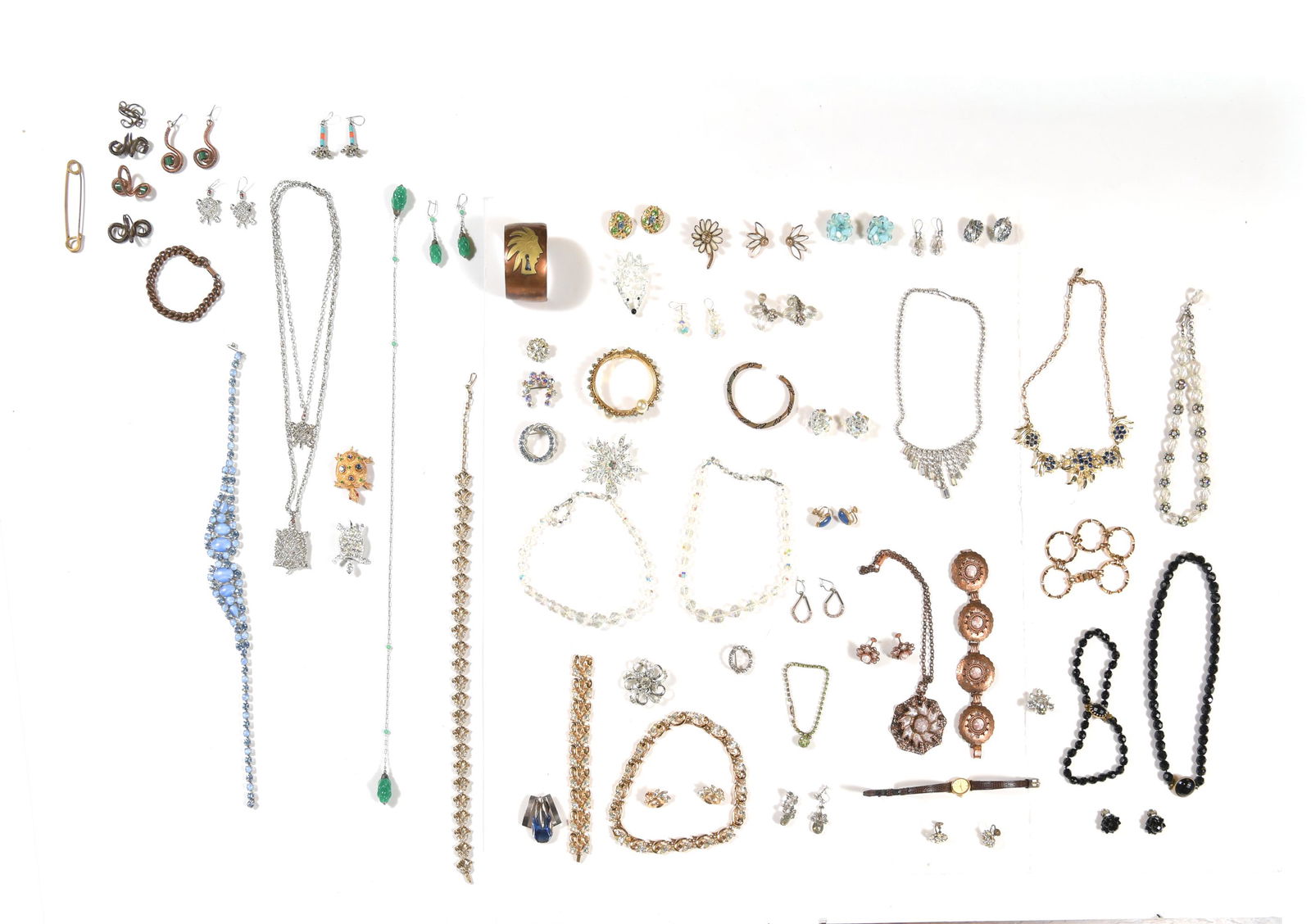 Lot of Costume Jewelry, Copper, Trifari, Etc (1 of 6)