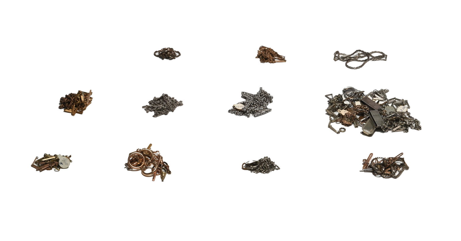 Large Group of Pocket Watch Chains, Sterling, GF (1 of 12)