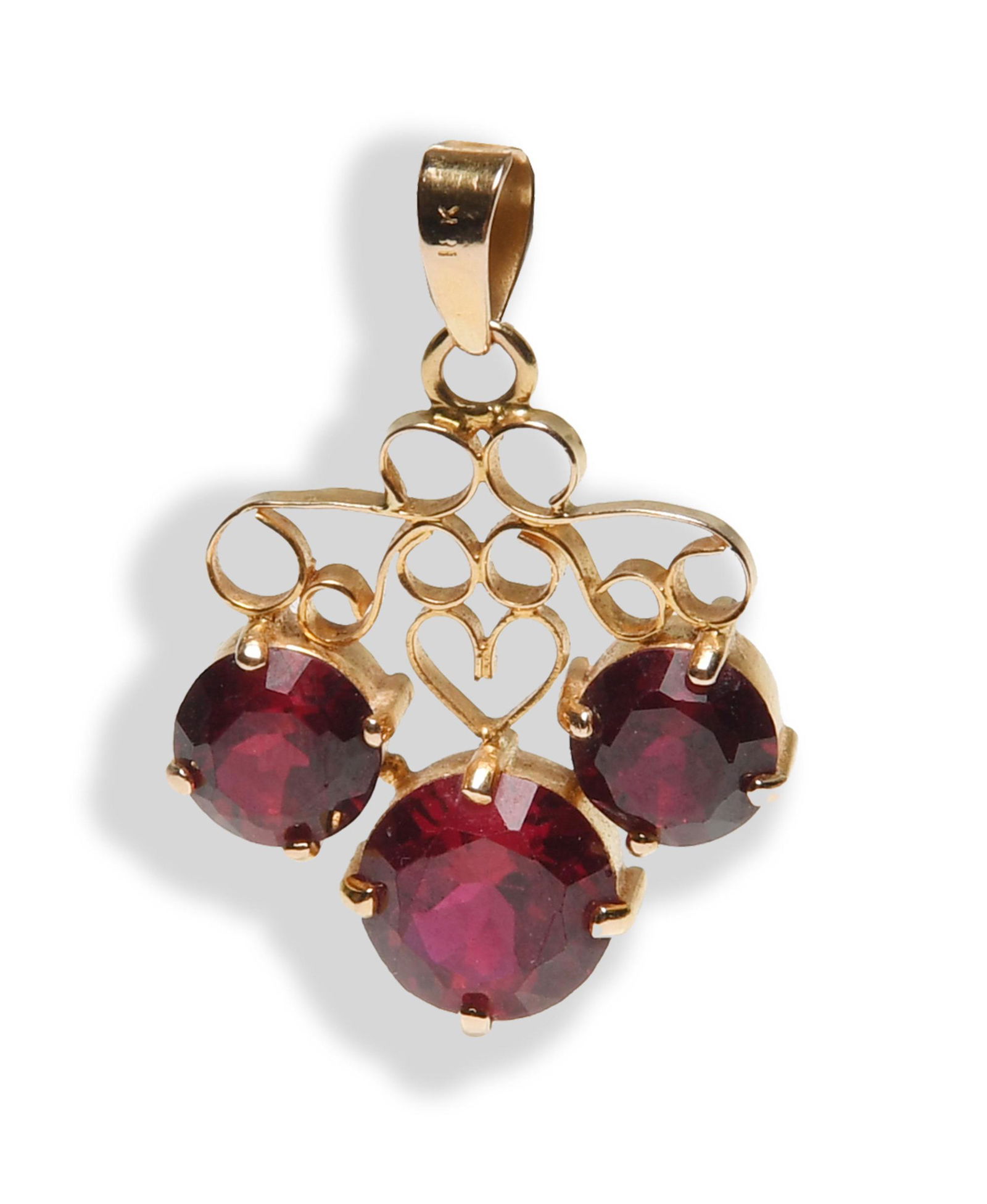 18K Gold and Synthetic 12 Carat Ruby Pendant (1 of 5)