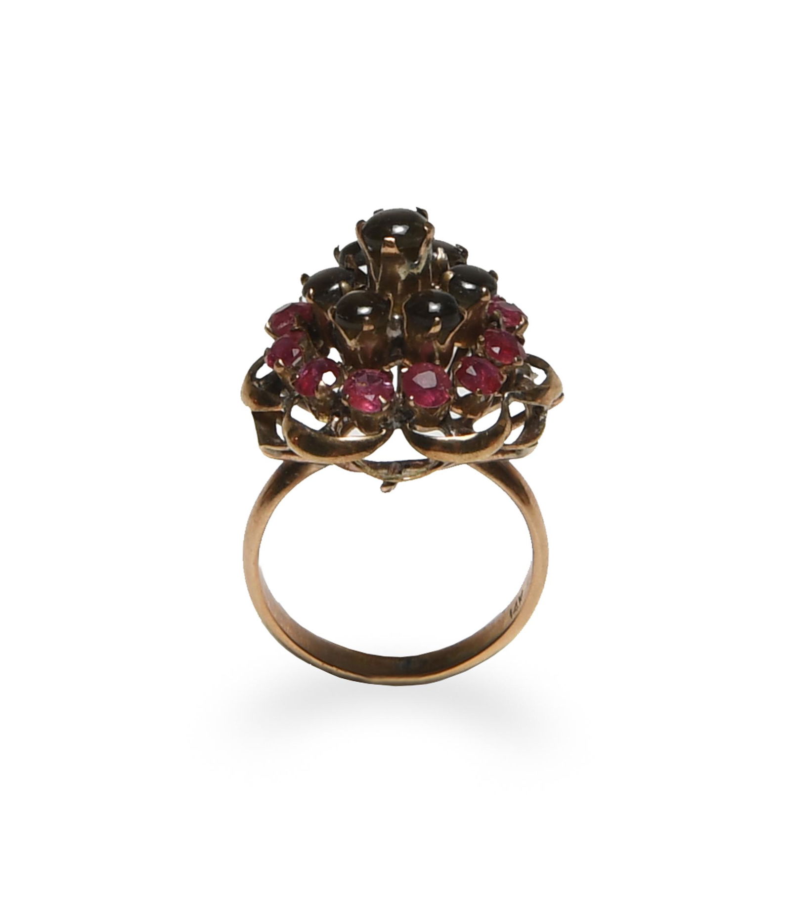 Thai 14K Gold, Ruby and Moonstone Princess Ring (1 of 6)