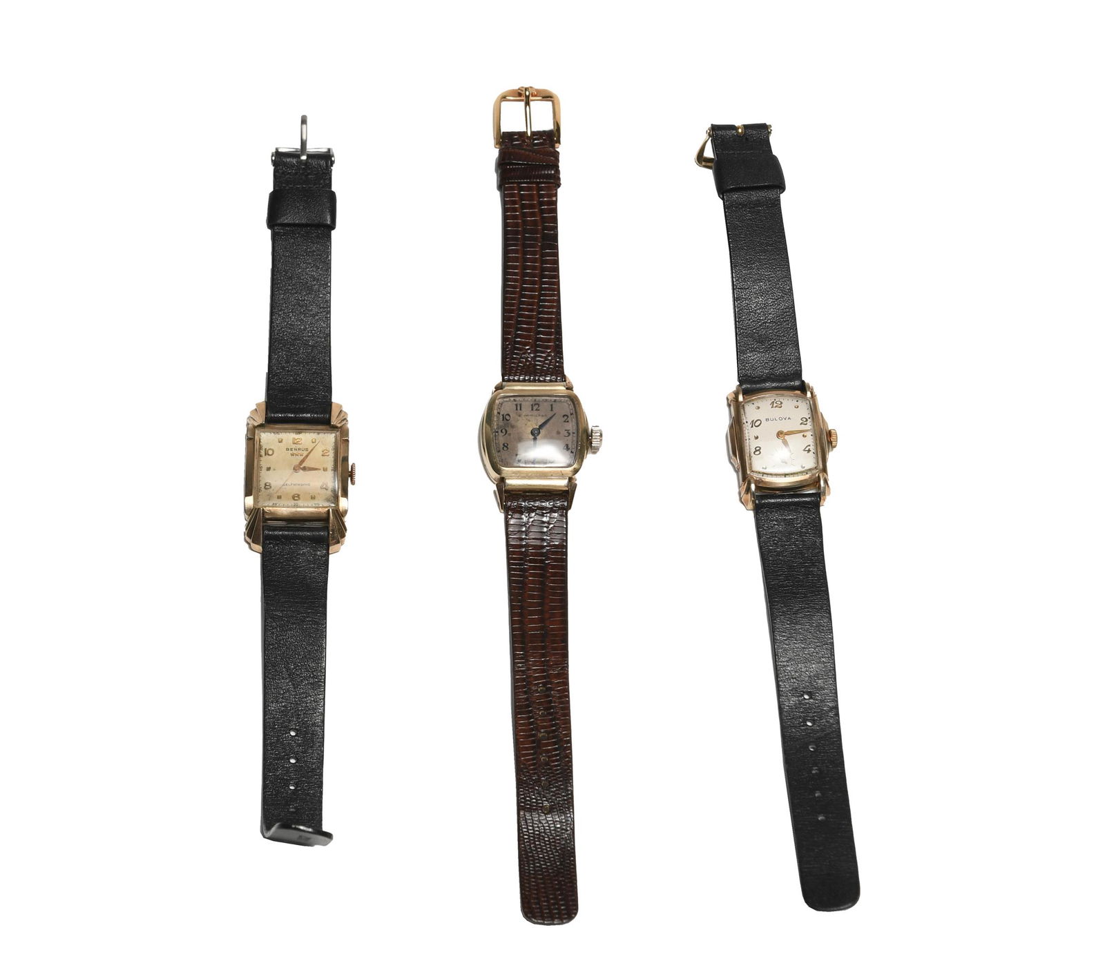 3 Men's Watches 10K GF Cases, Bulova, Hamilton, Et (1 of 8)