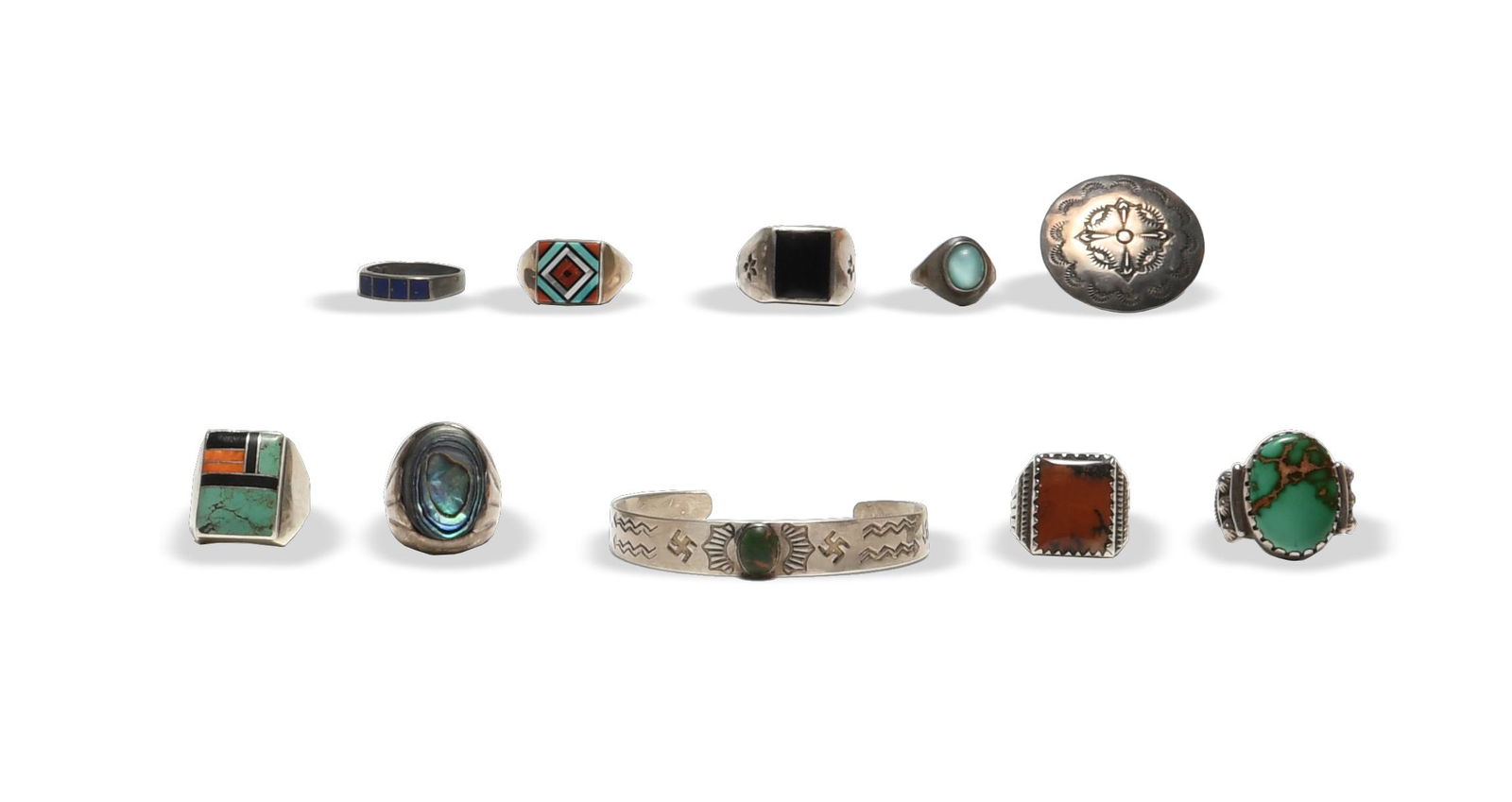 10 Piece Navajo, Zuni, Etc. Sterling Jewelry Lot (1 of 7)