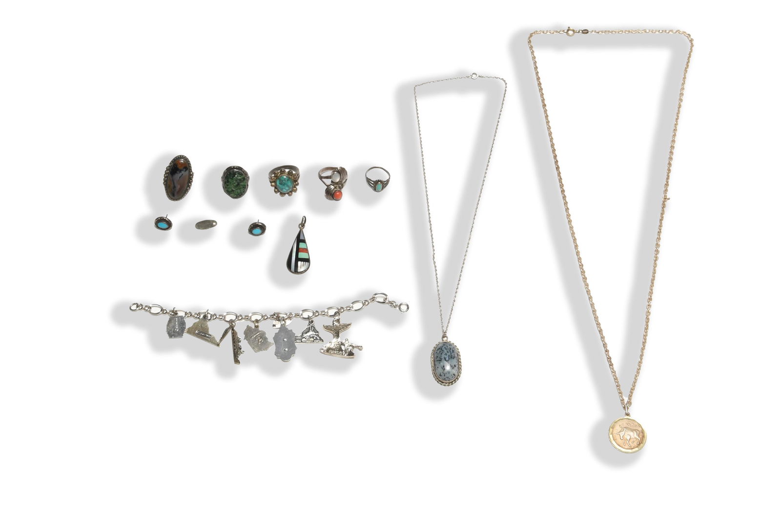 11 Piece Sterling Jewelry Lot Inc. Navajo, Zuni (1 of 6)