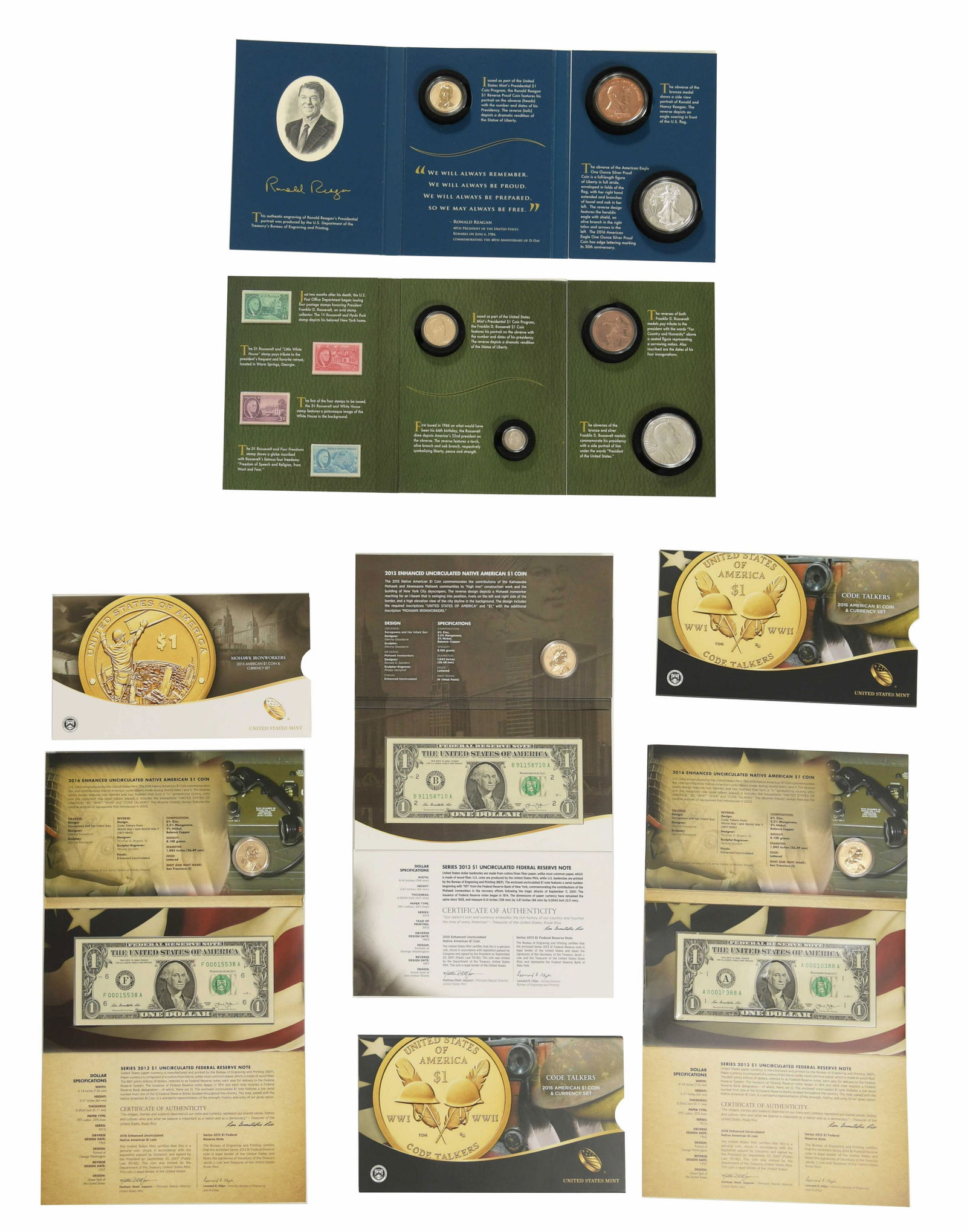 5 US Mint Special Sets, 2014 -2016 Inc. Reagan (1 of 6)
