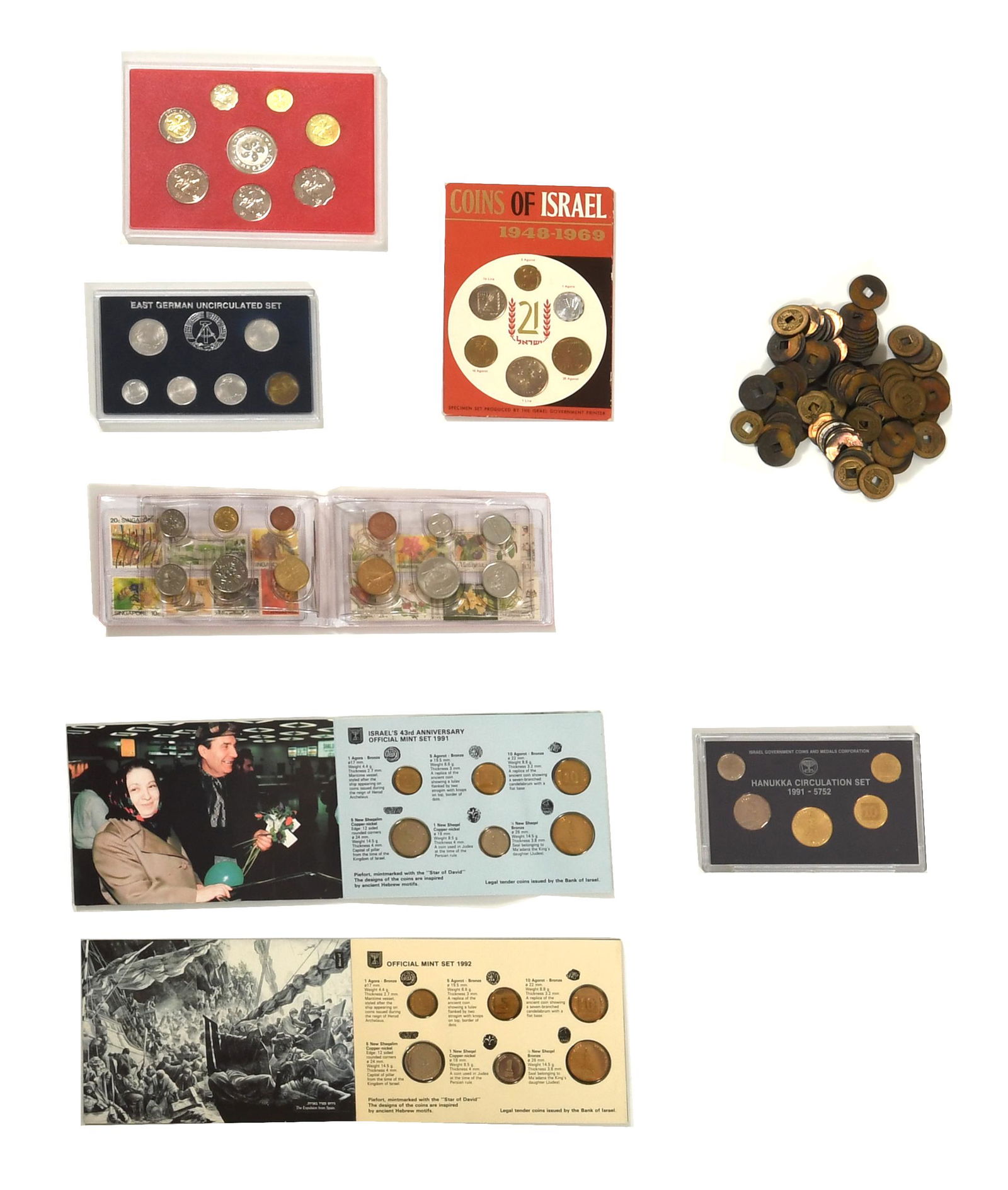 121 Chinese Copper Coins, Qing, 7 Cased Sets (1 of 8)