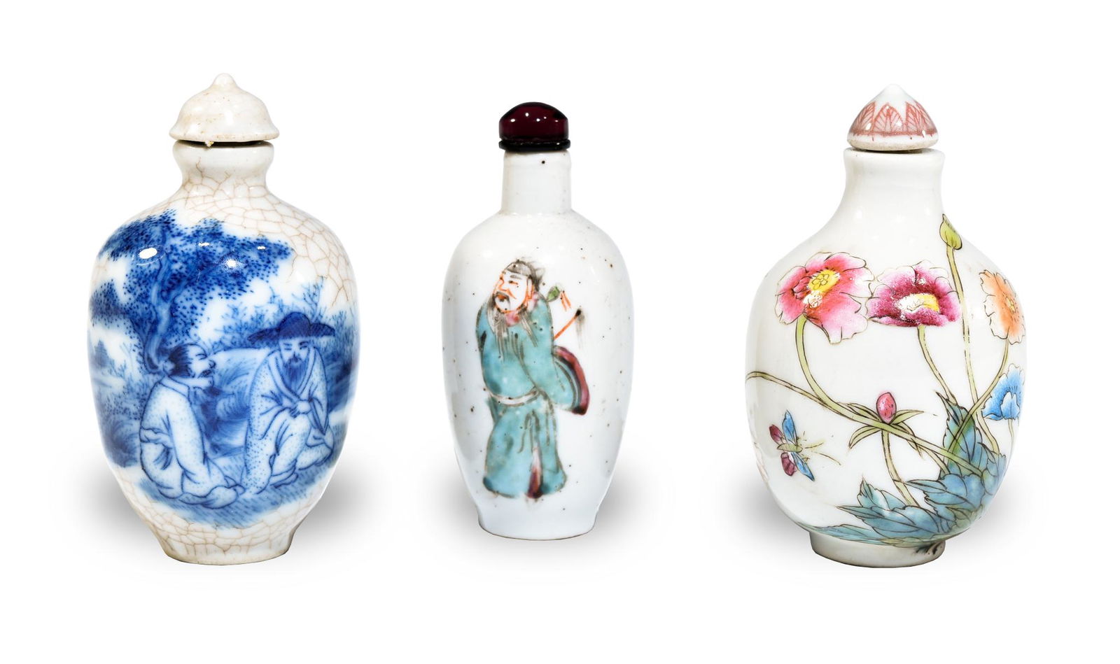 Group of 3 Chinese Porcelain Snuff Bottles (1 of 6)