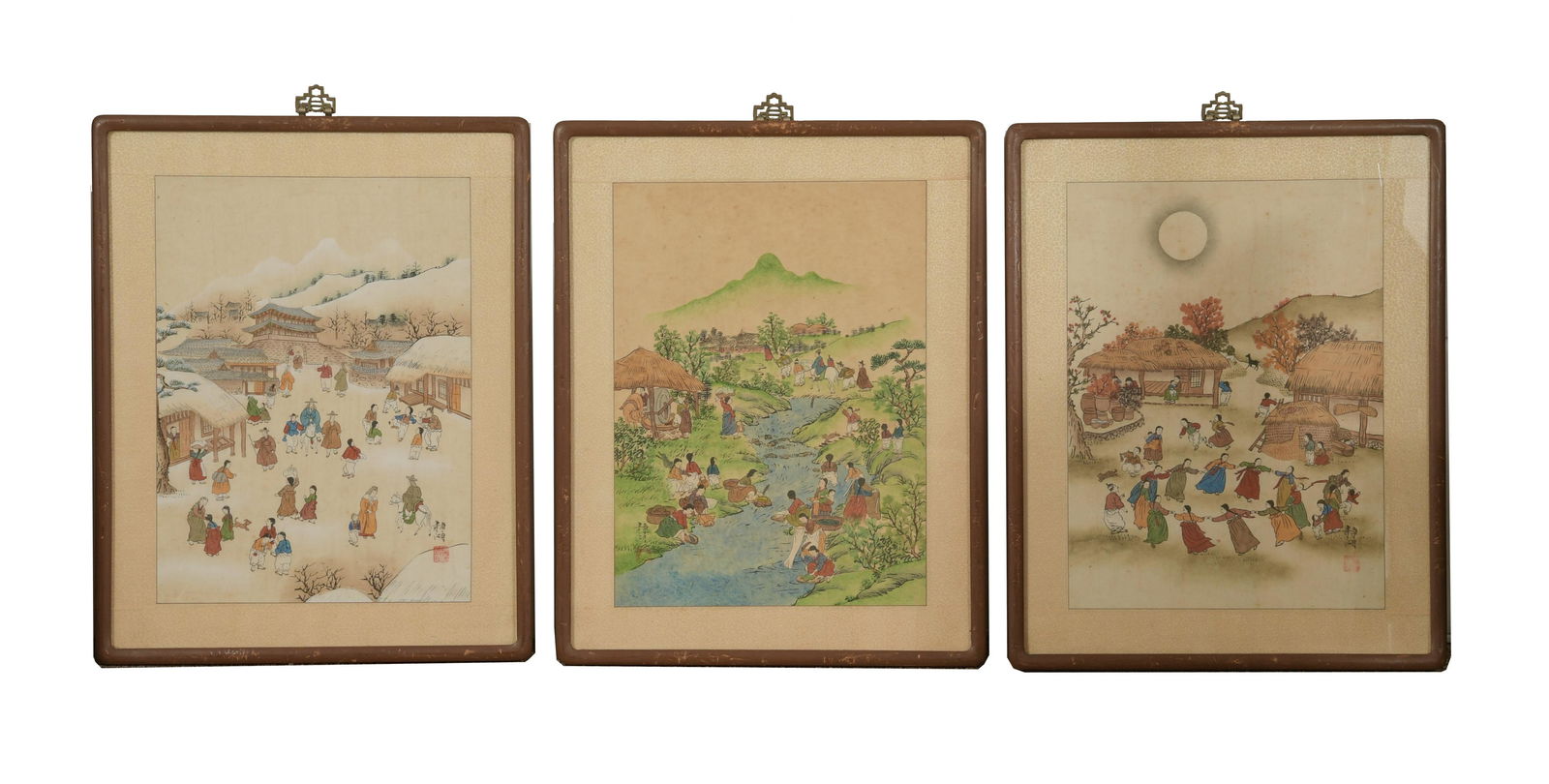 Group of 3 Korean Prints by Kyong Ho (1 of 6)