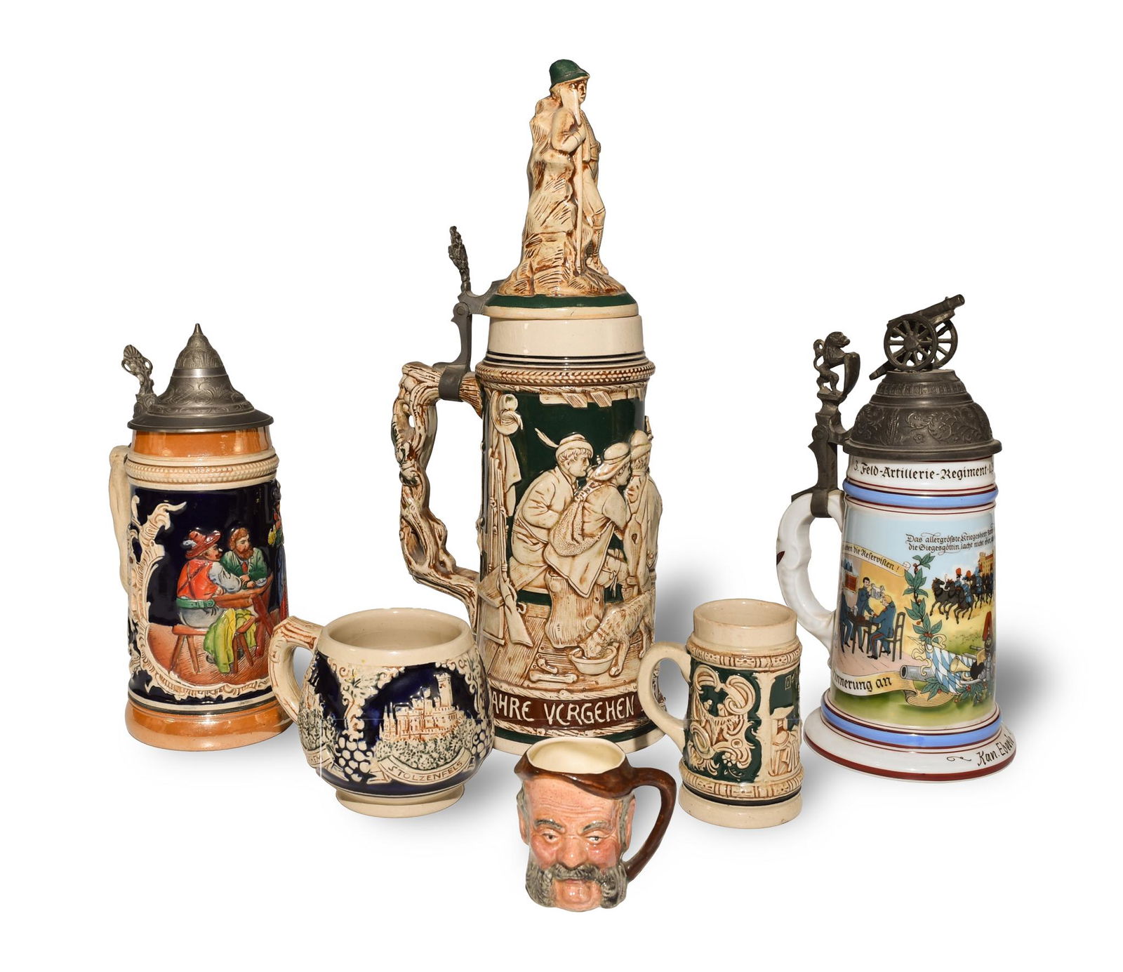 6 German Beer Steins, GK, Toby Mug, Etc. (1 of 20)